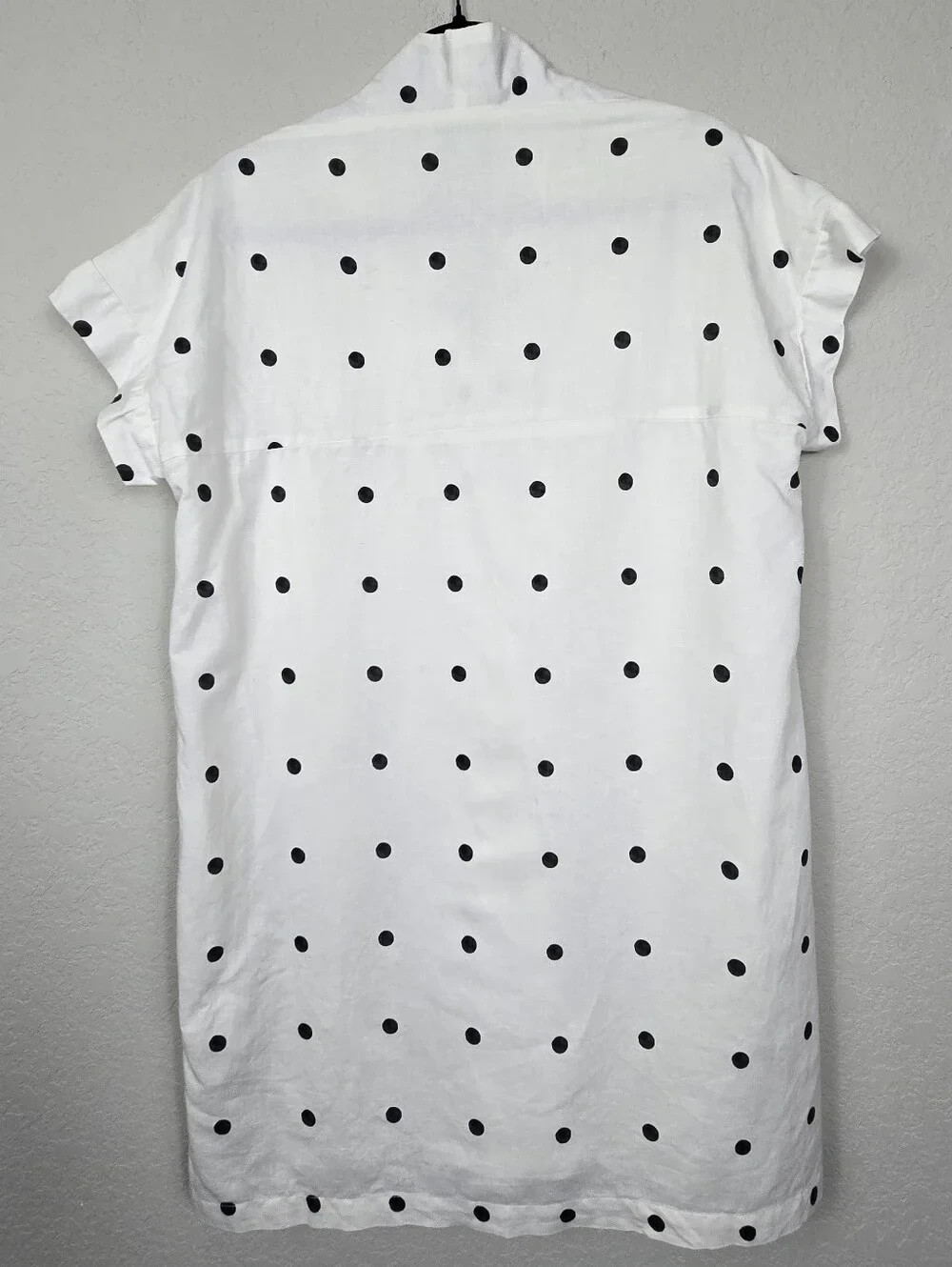 Brooke Wright Nancy Linen Cotton Polka Dot Shift Dress Lined Women’s Medium