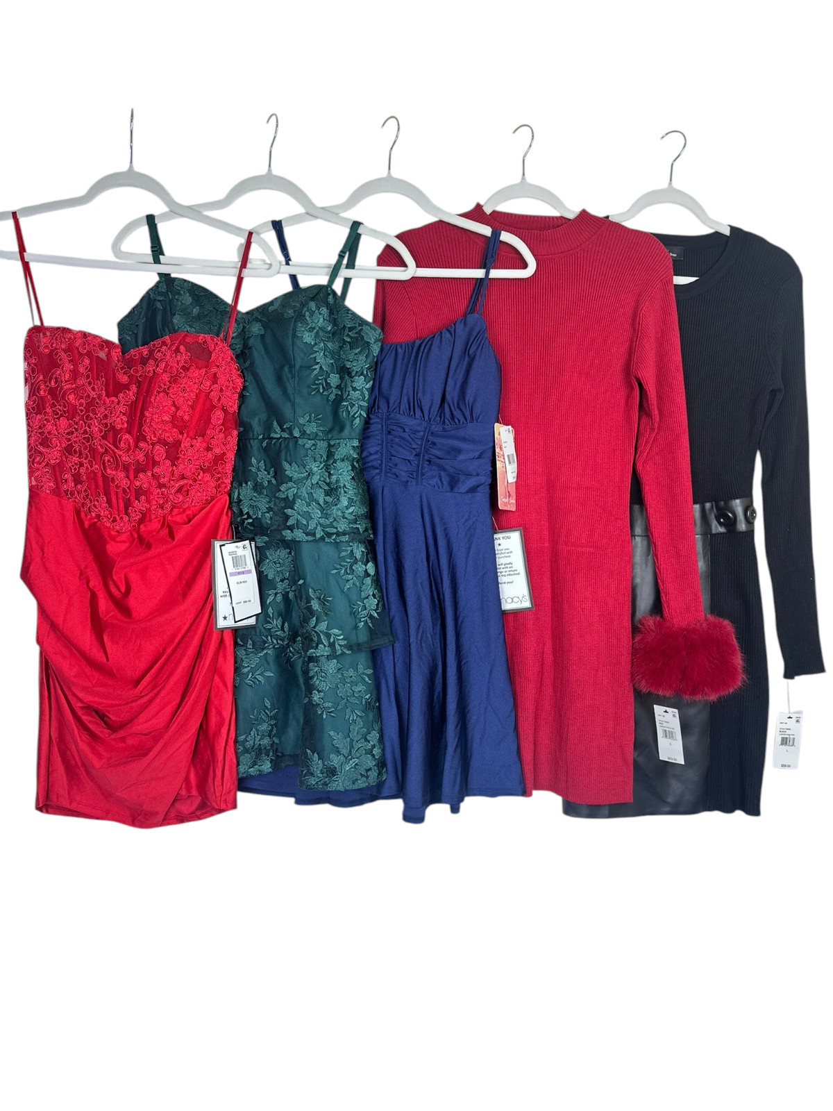 Lot of 5 Juniors Winter Dresses Large 9 11/12 BCX / Emerald Sundae NWT