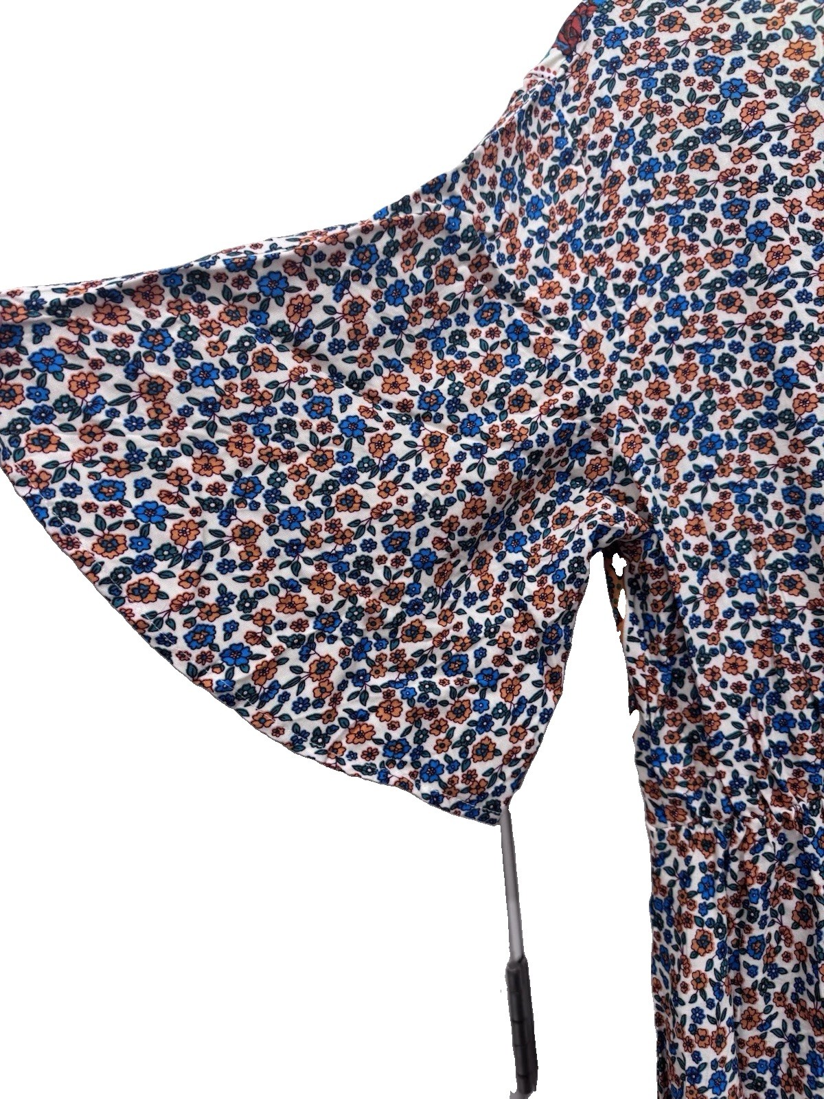 Pretty Garden Paisley Boho Style Maxi V Neck Dress