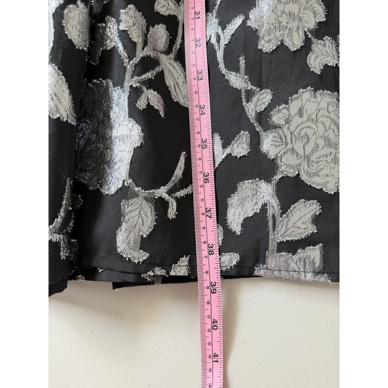 NWOT Eloquii Elements Neck Mini Dress Black Silver Floral Brocade Plus 20 2X