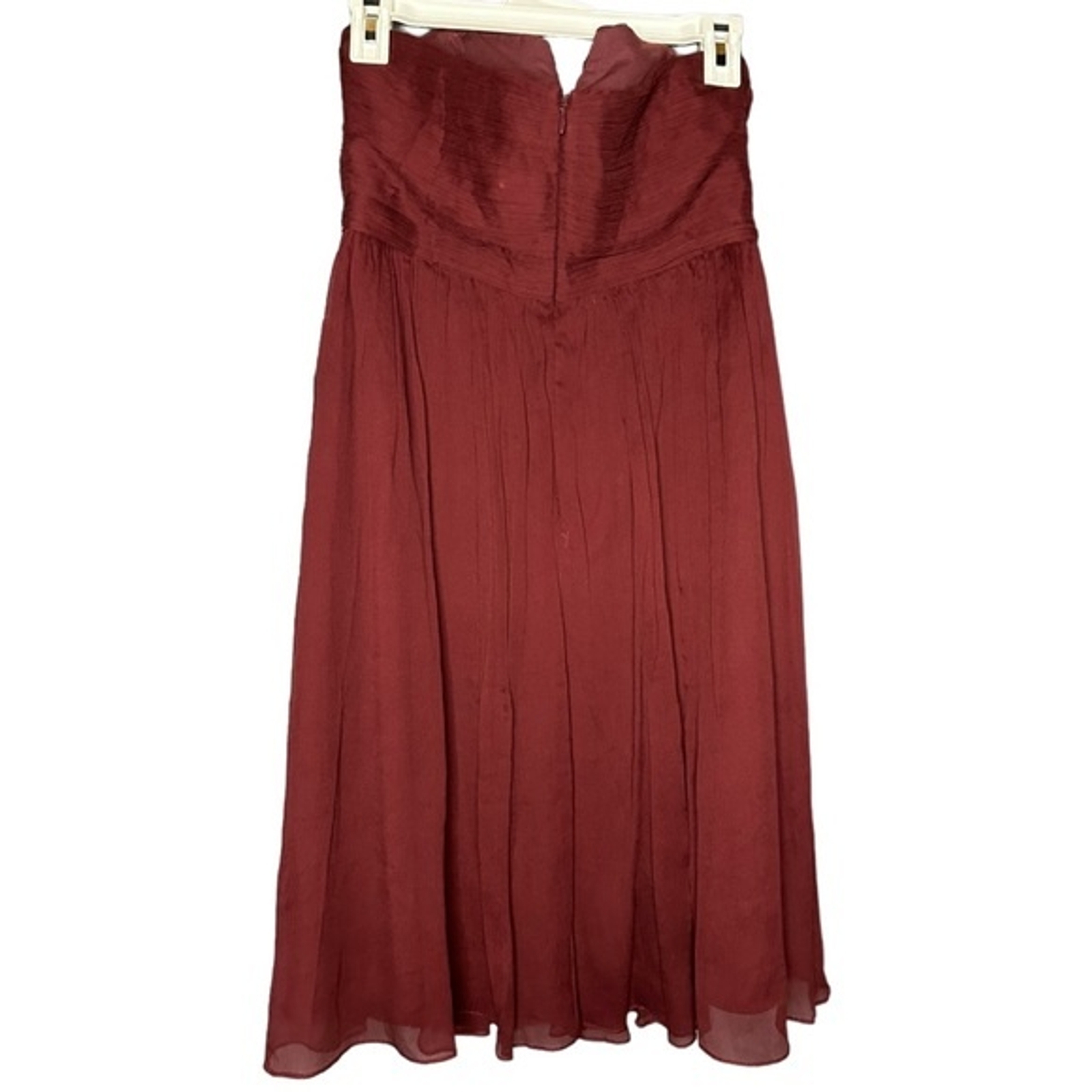 J.Crew Nadia Strapless Dress In Silk Chiffon Cocktail Party Burgundy Size 6