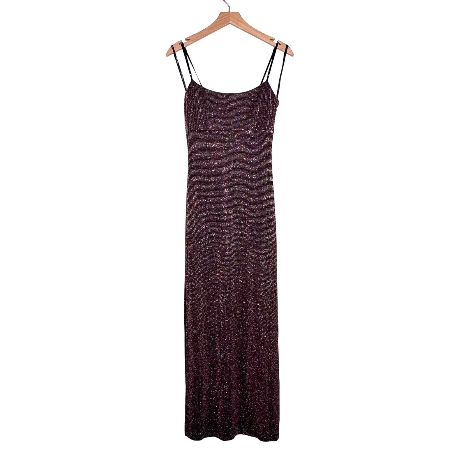 Y2K My Michelle M Maxi Dress Black Purple Sparkle Metallic Whimsigoth Fairy