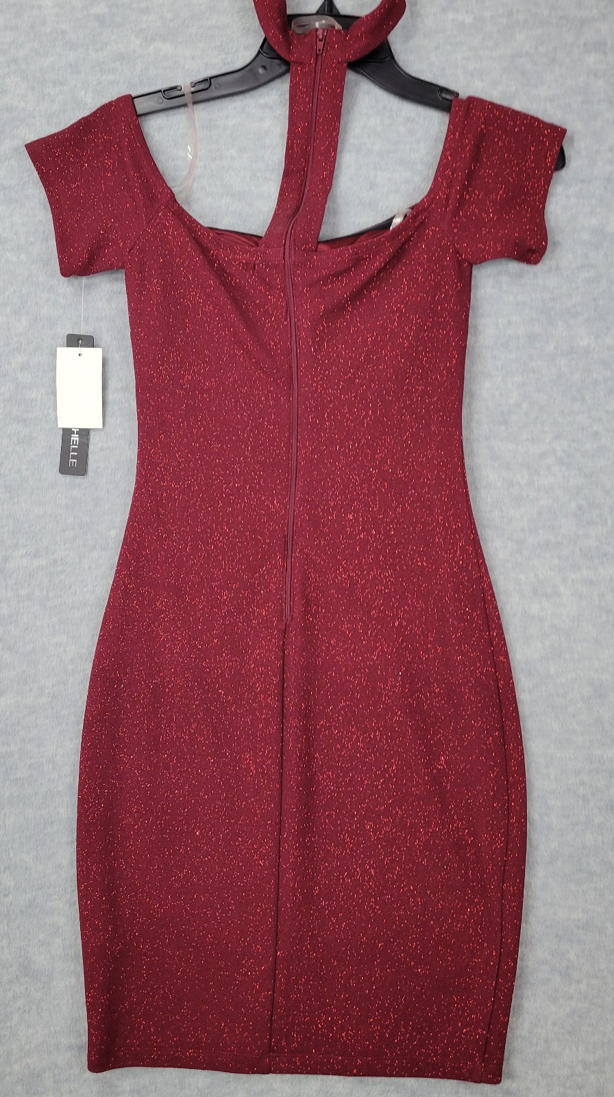 My Michelle Mini Dress Red Glitter Short Sleeve 90s Vintage Goth Womens 5 NWT