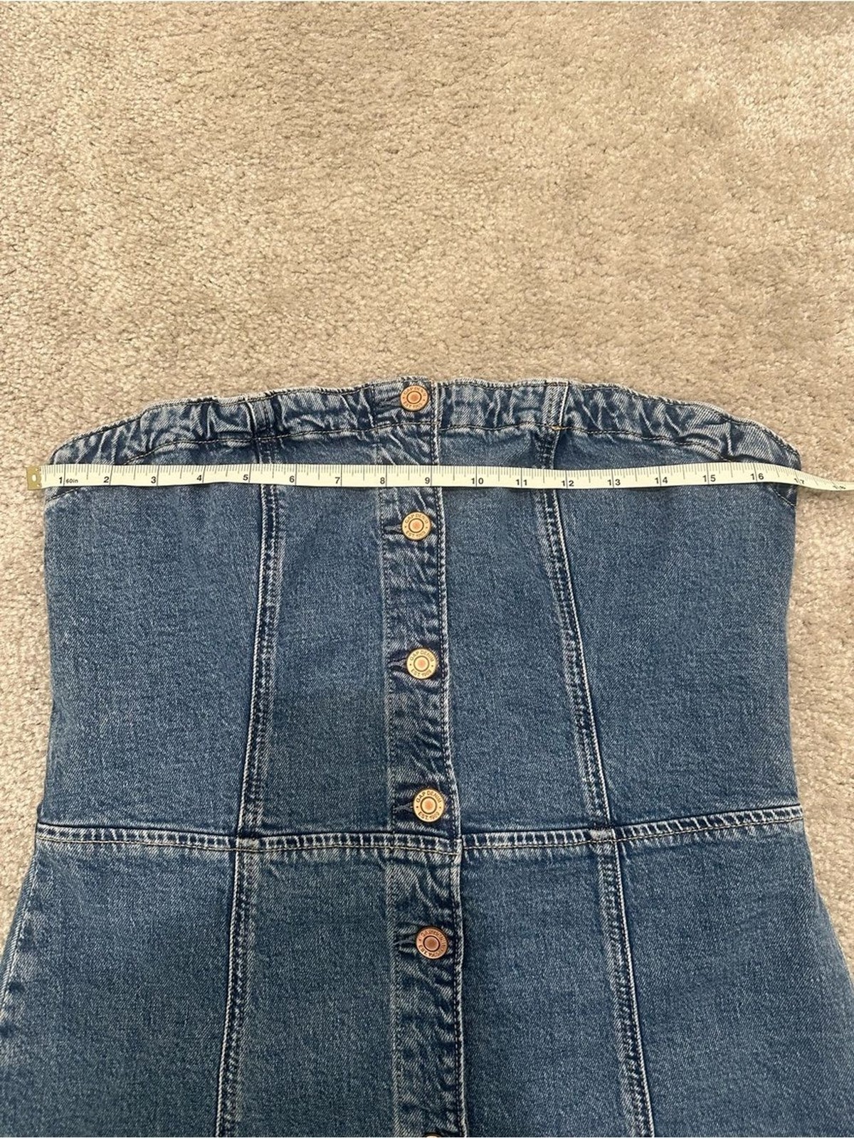 GAP Strapless Denim Mini Dress in Medium Wash Size MP MSRP $70