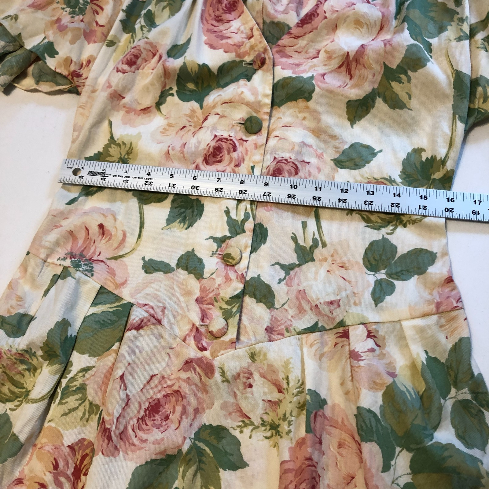 vtg Regina Kravitz 1930s Tulip Style Floral Dress Sz 12 Union Made in USA