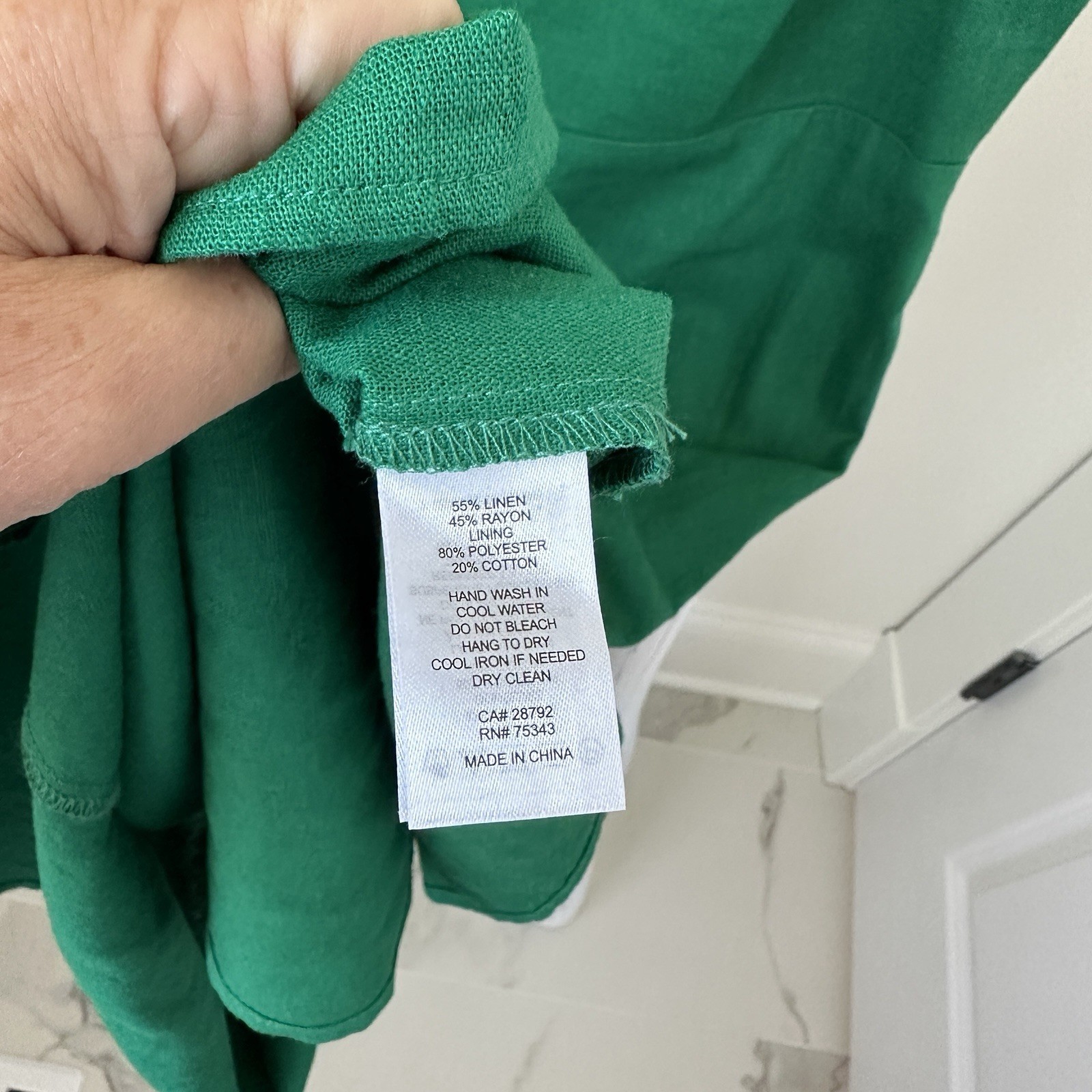 Rachel Zoe Green Solid Square Neck Smocked Lined Slip Midi Dress M