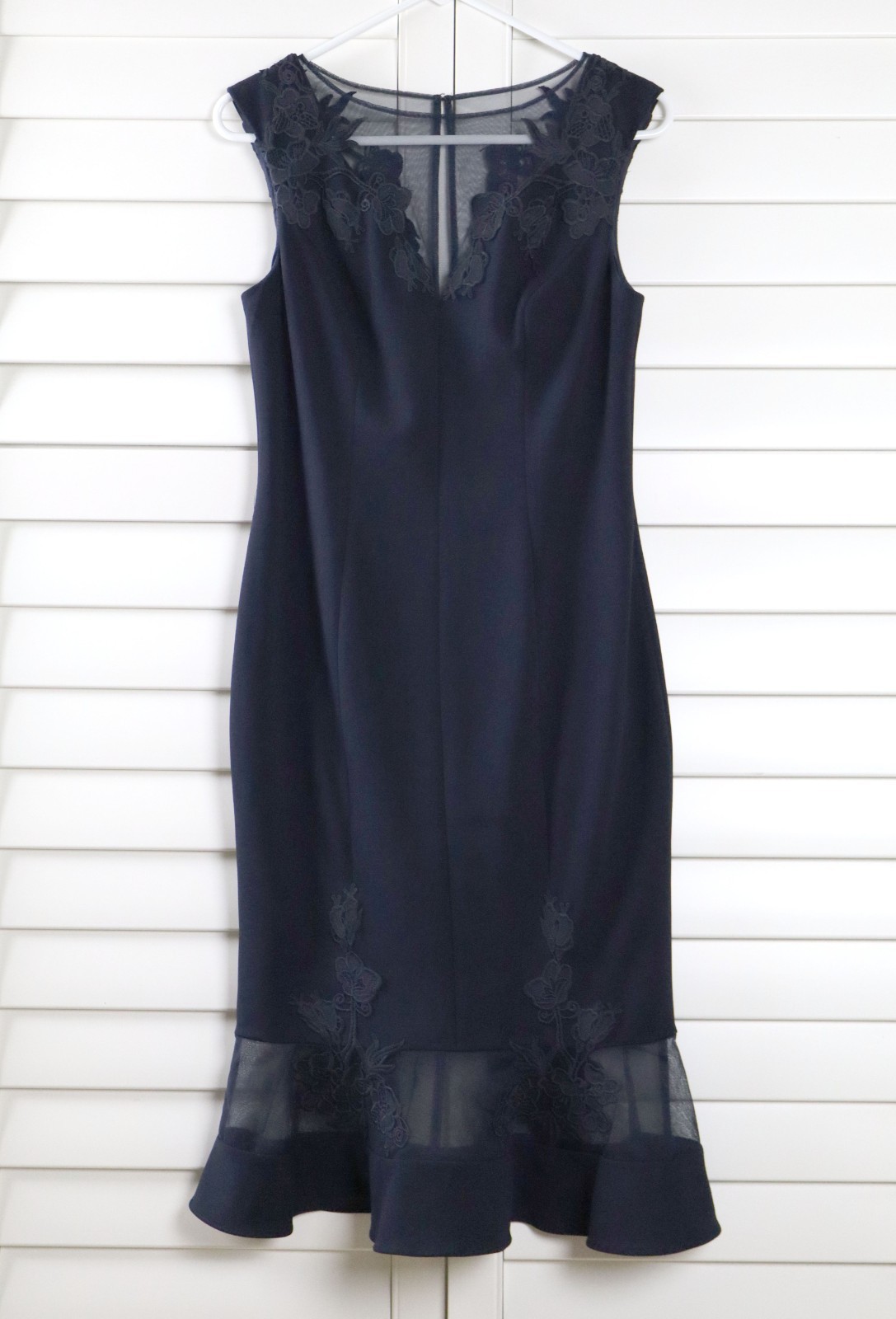 AIDAN MATTOX By Adrianna Papell $295 Mesh Lace Midi Evening Dress Size 6