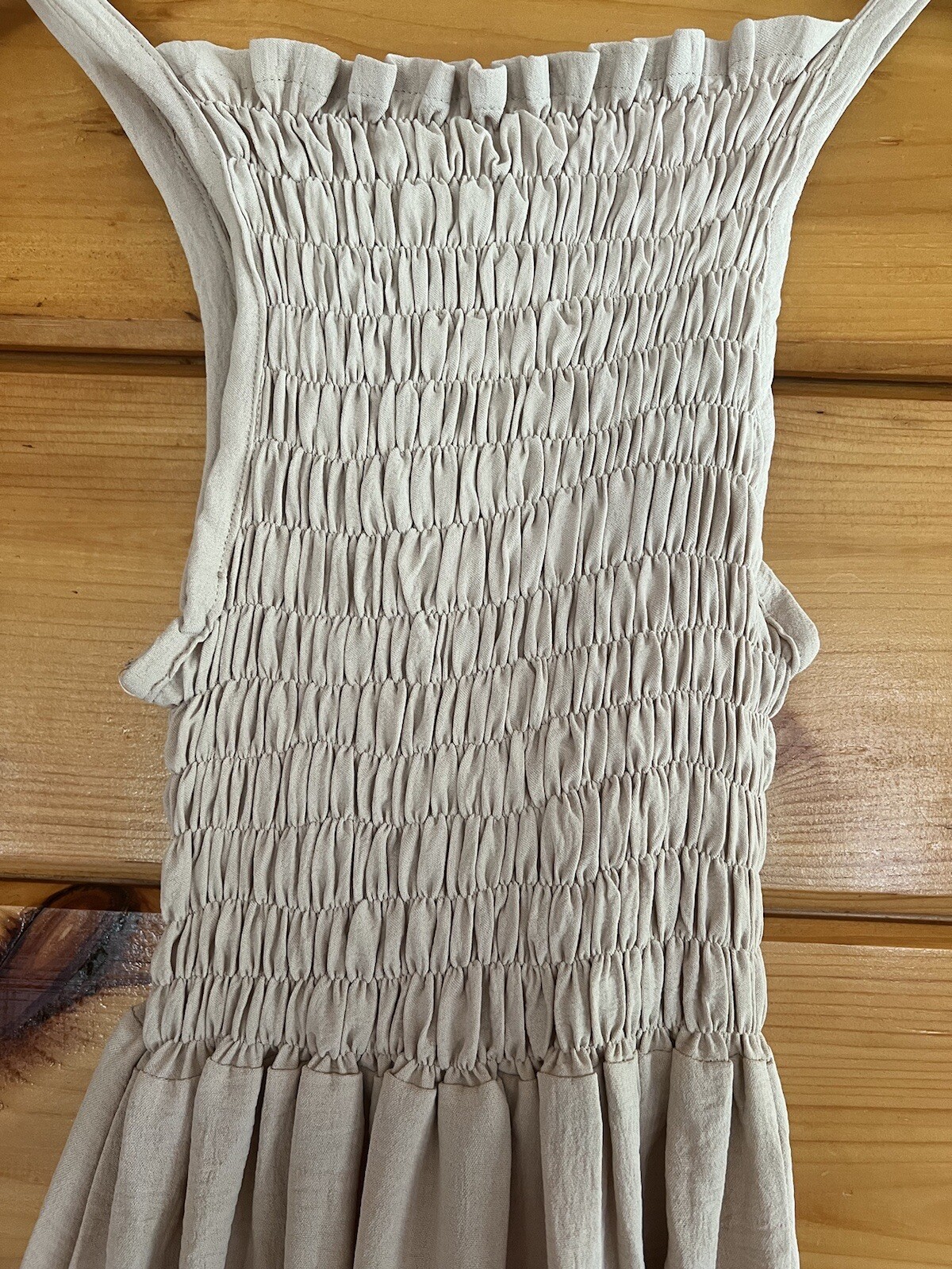 Womens Spaghetti Strap Smocked Tiered Long Beach Sun Dress Free Size S – L
