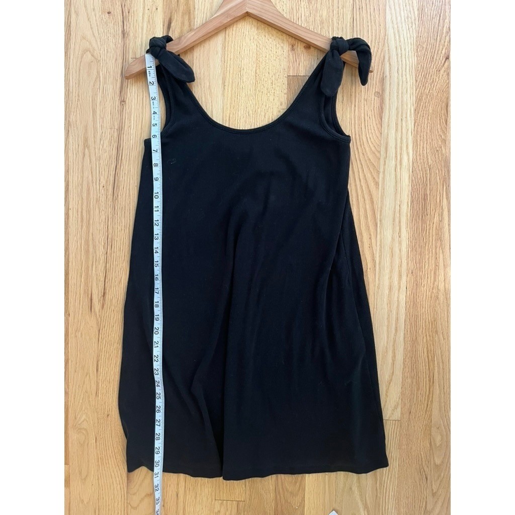 Marine Layer Black Ribbed Tie Shoulder Mini Dress Summer 2022 XS 14265