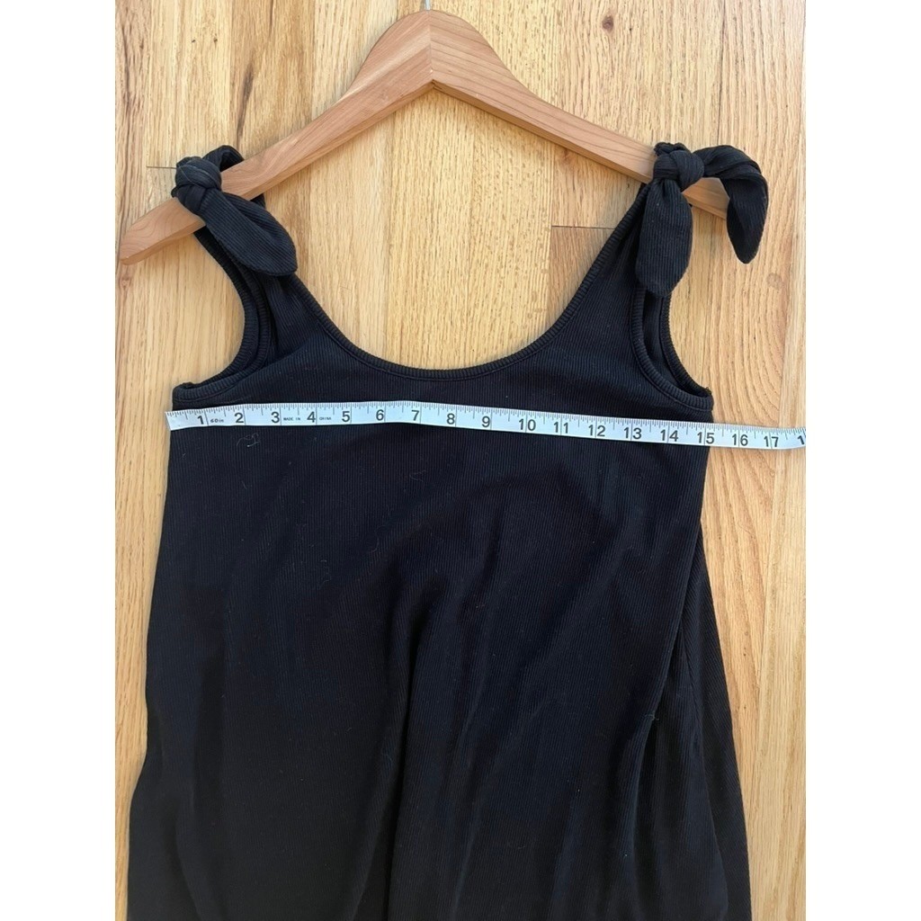 Marine Layer Black Ribbed Tie Shoulder Mini Dress Summer 2022 XS 14265
