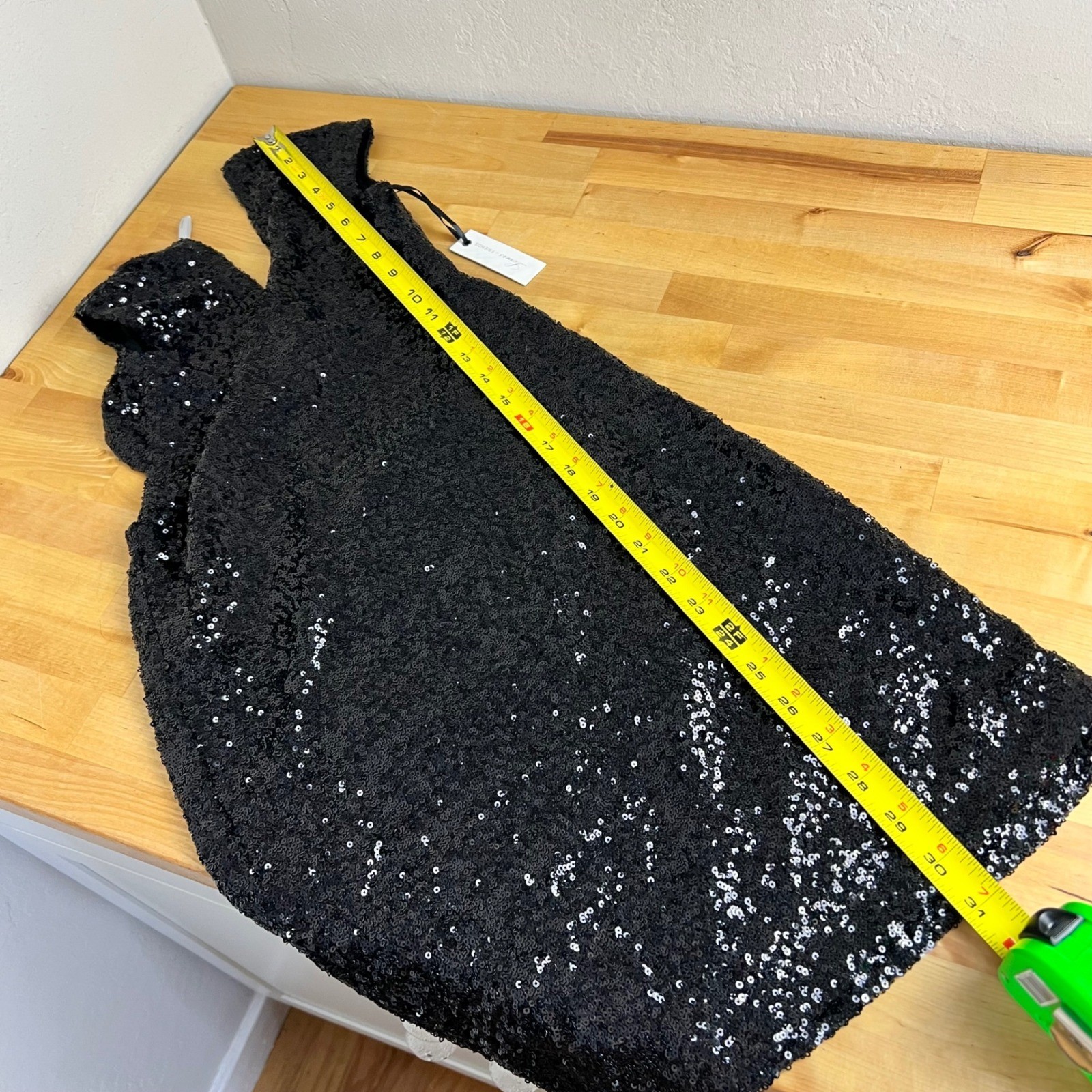 Lovers + Friends Black Sequin Mini Dress Open Back Cap Sleeve XS New