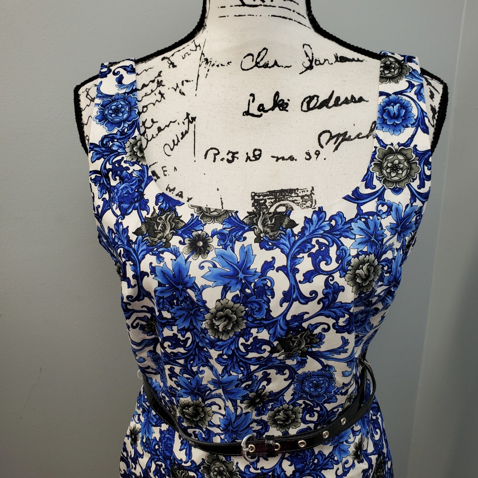 Premise Shift Dress Womens 8 Multi Floral Fully Lined Belted Waist Back Zip