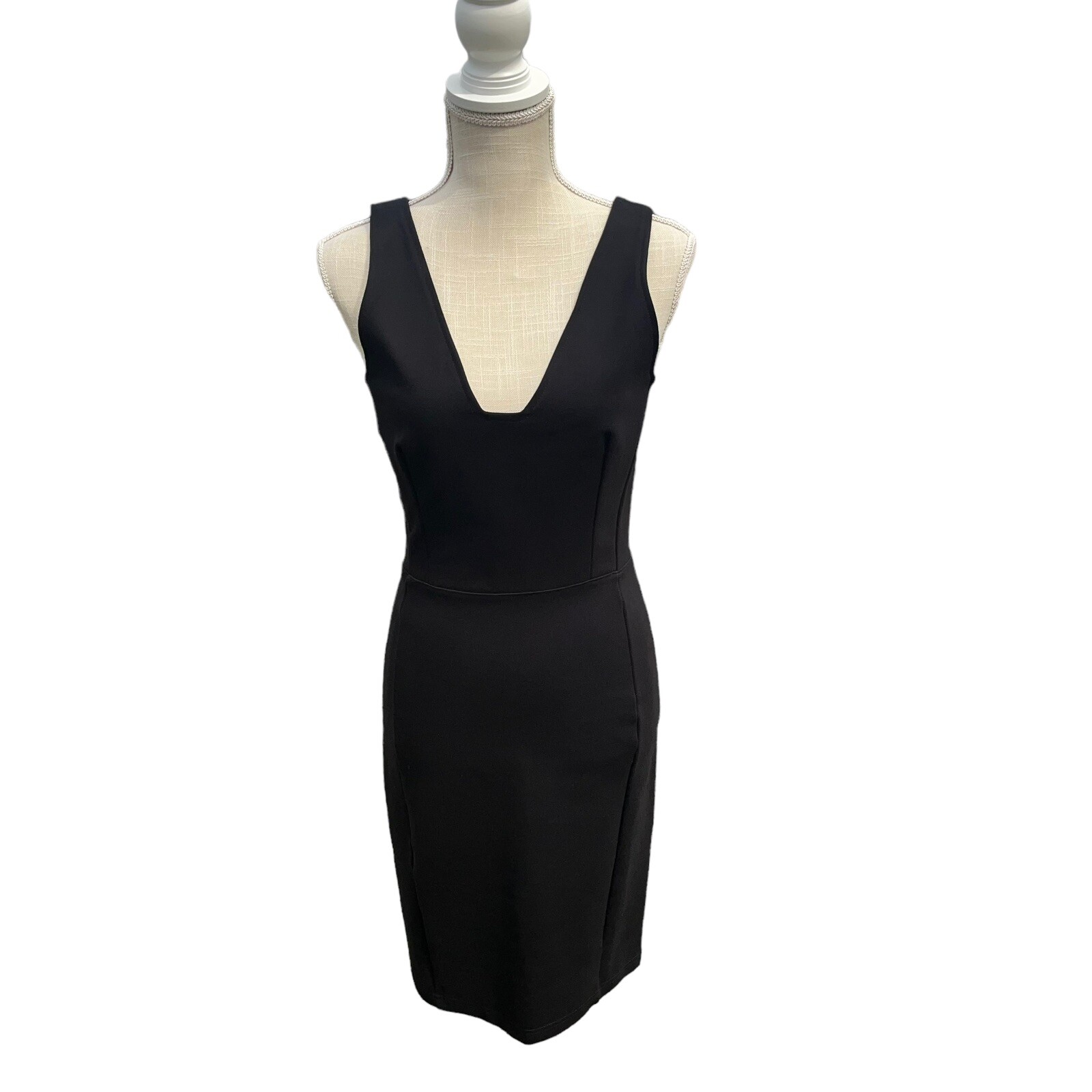 NWT Betabrand Sudden Chemistry Dress Women’s Sz XS Black Body Con Pockets V Neck