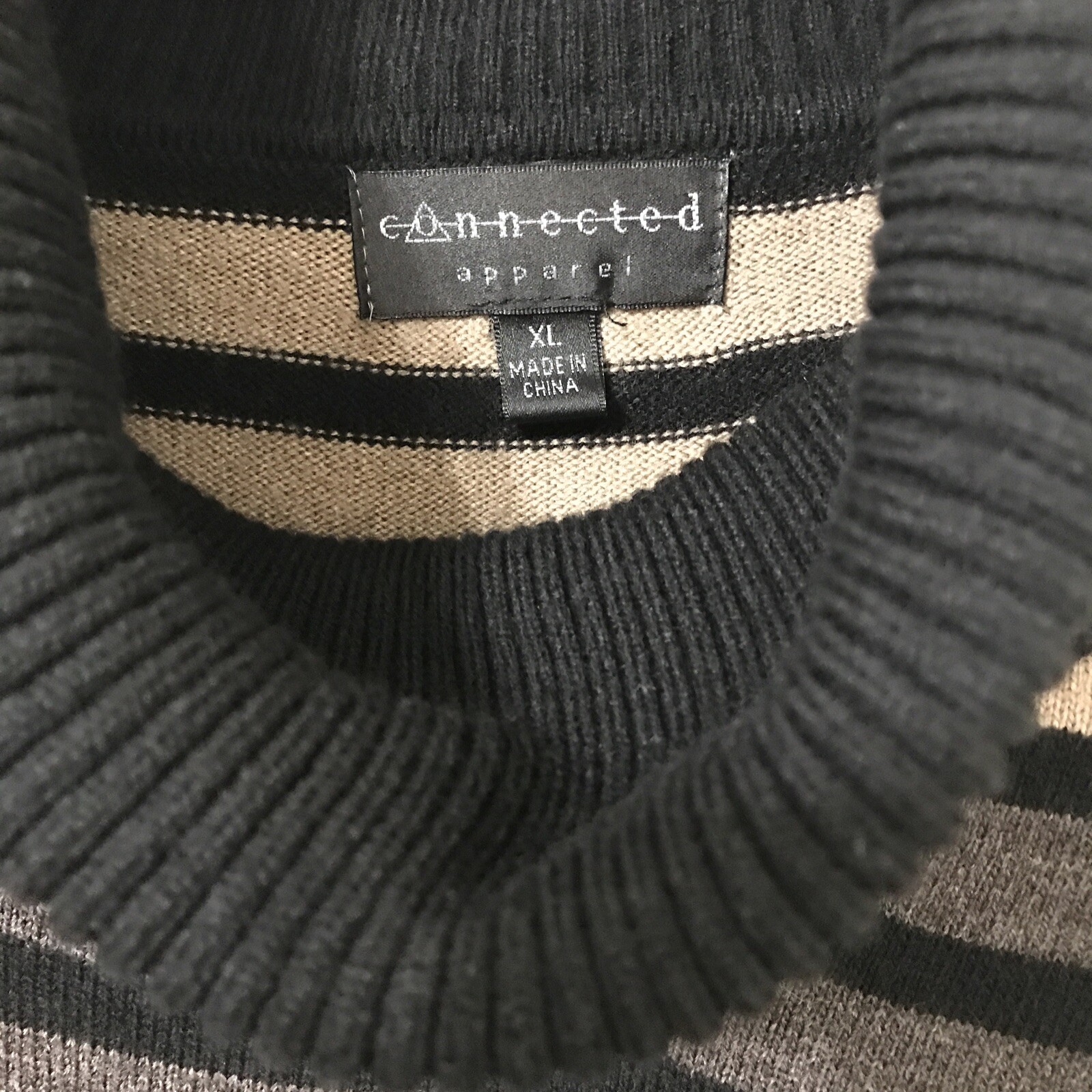 Connected Apparel Black/Multicolor Knit Dress Size XL 3/4 sleeve collared
