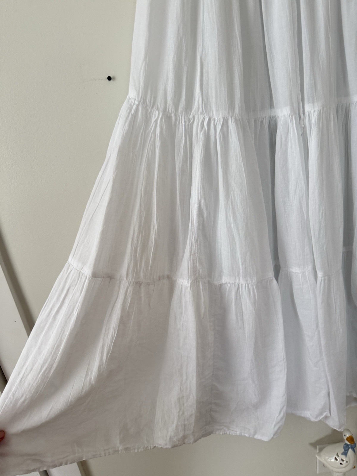 American Eagle Halter Ruched Tiered Midi Dress White Milkmaid Beach Whimsy XL