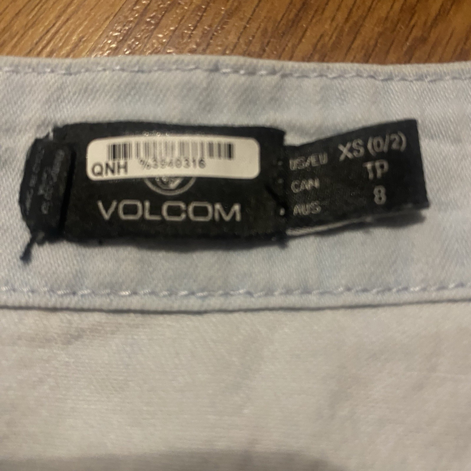 Volcom Mini Dress Blue Cotton Button Stone Logo Cap Sleeve Scene Skater Girl