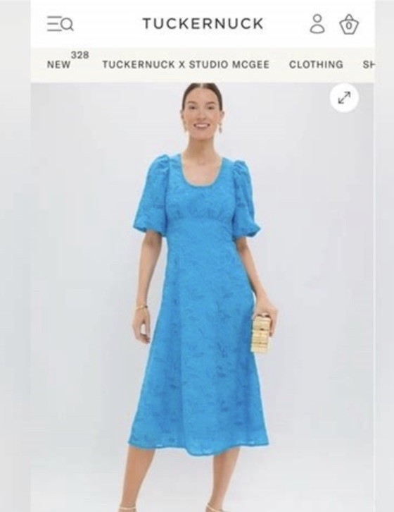 Tuckernuck Hyacinth House Women’s Azure Eyelet Ainsley Midi Dress Medium NWT