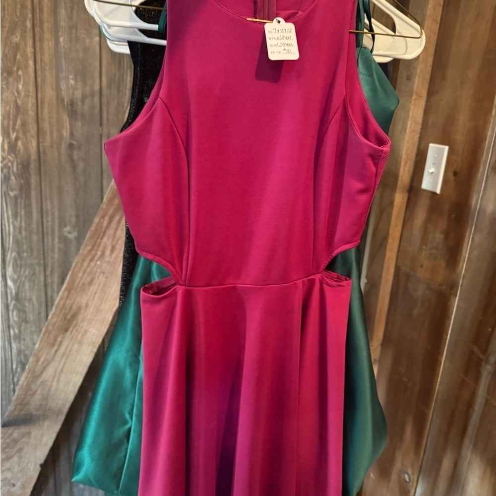 Asymmetrical Women’s Dress in Fuchsia