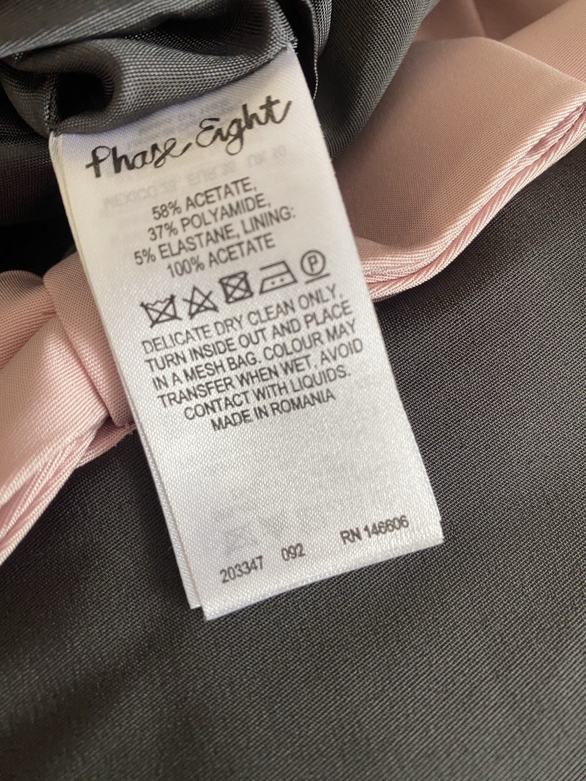 EXQUISITE PHASE EIGHT SIZE 10 USA 6 SOFT BLUSH & BLACK FIT &FLARE PARTY DRESS