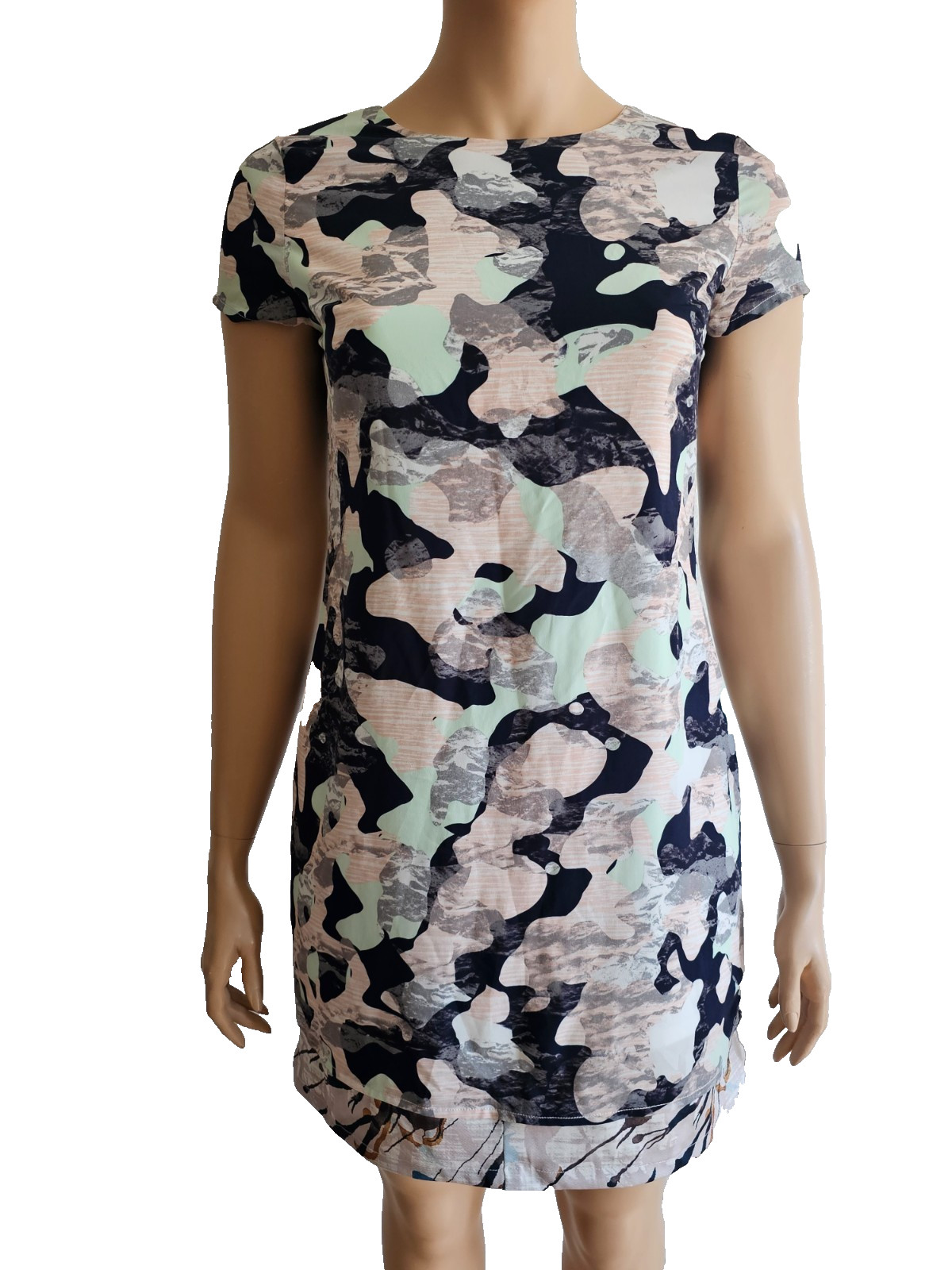 Sugarhill size 44 shift dress bodycon colorful printed camouflage elegant