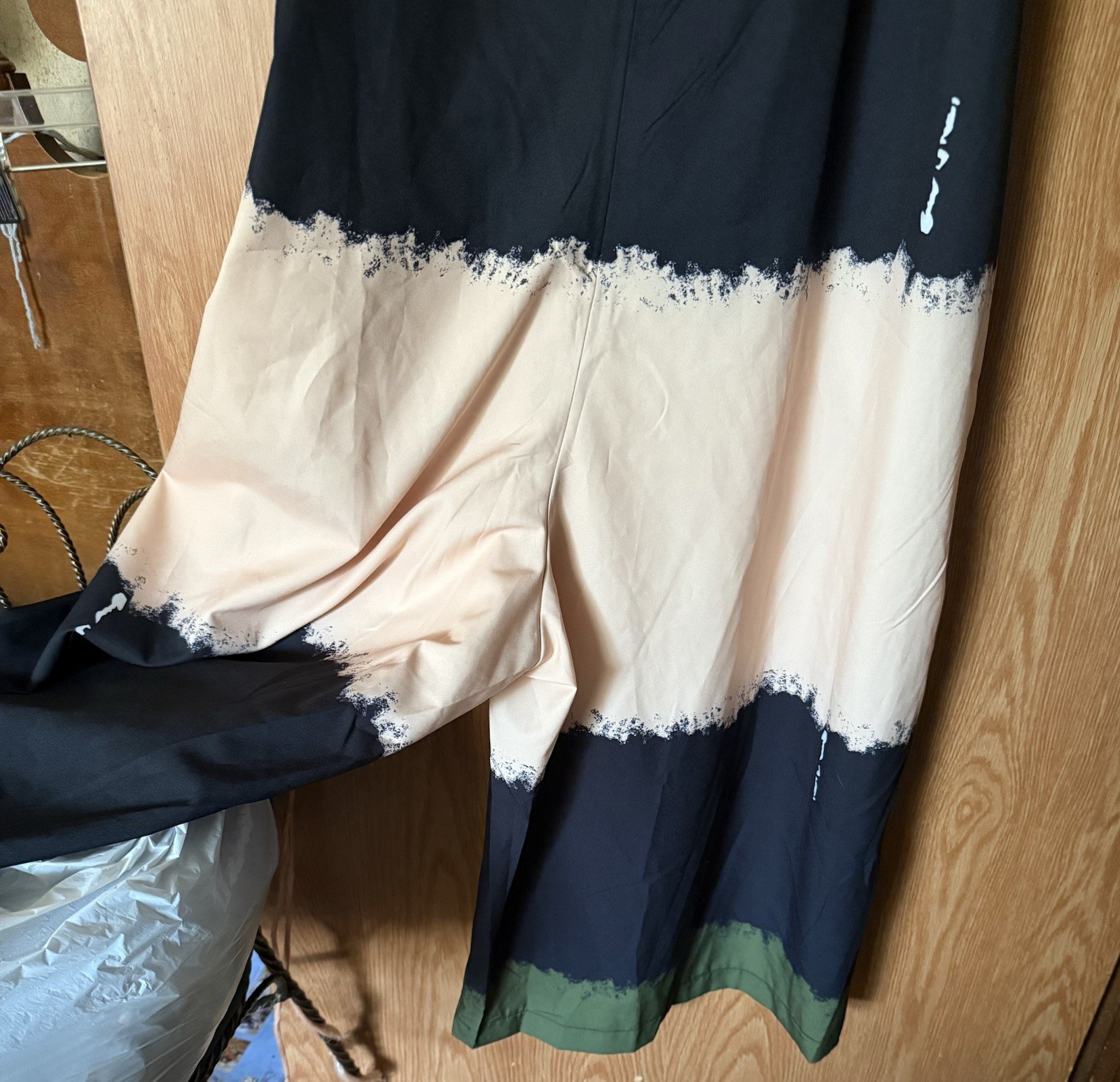 Unique Colorblock Woman’s Jumpsuit Soft Flowy Fabric SZ 14? See Measurements