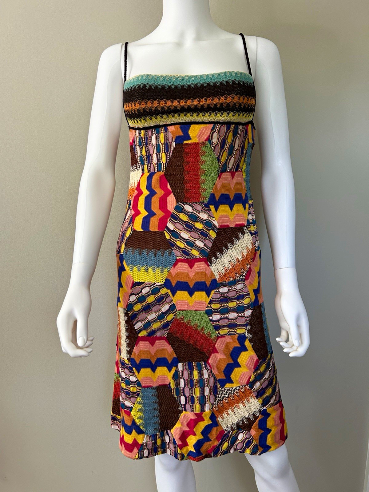 Missoni Valentina NWT Patchwork Knit Mini Dress Multicolor Italy IT 40 US 4