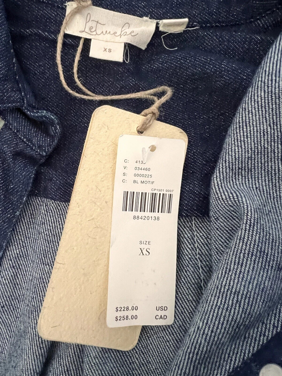 NWT Anthropologie Denim Patchwork Oversized Shirt Dress Distressed Size XS $228