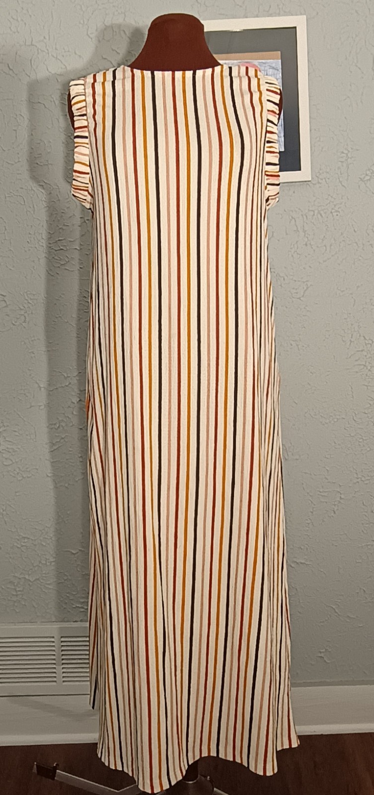Sfera Collection Striped Maxi Sleeveless Dress Medium