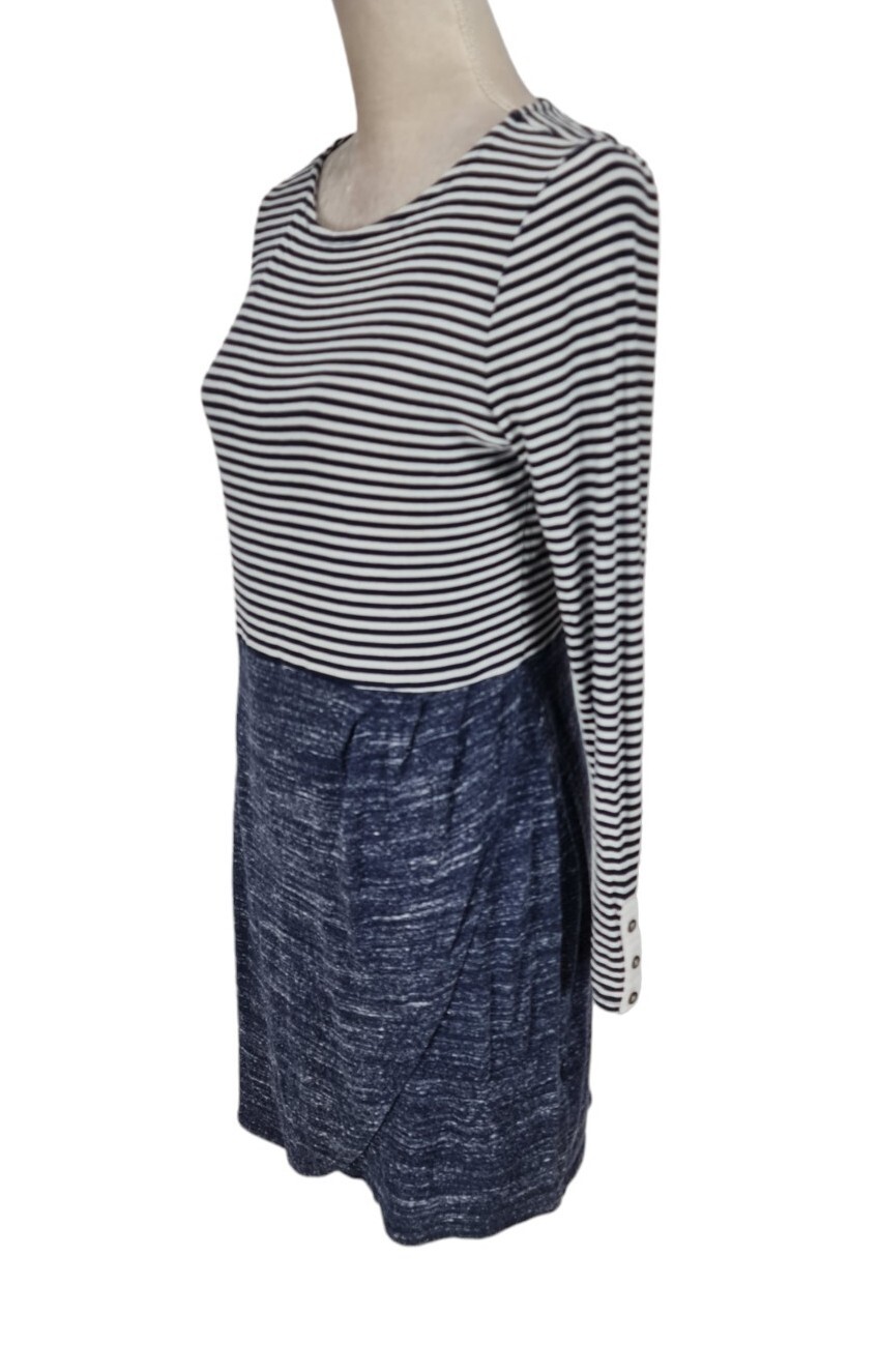 dolan Left Coast Collection Womens Sheath Knee Length Size M Blue Striped 28P
