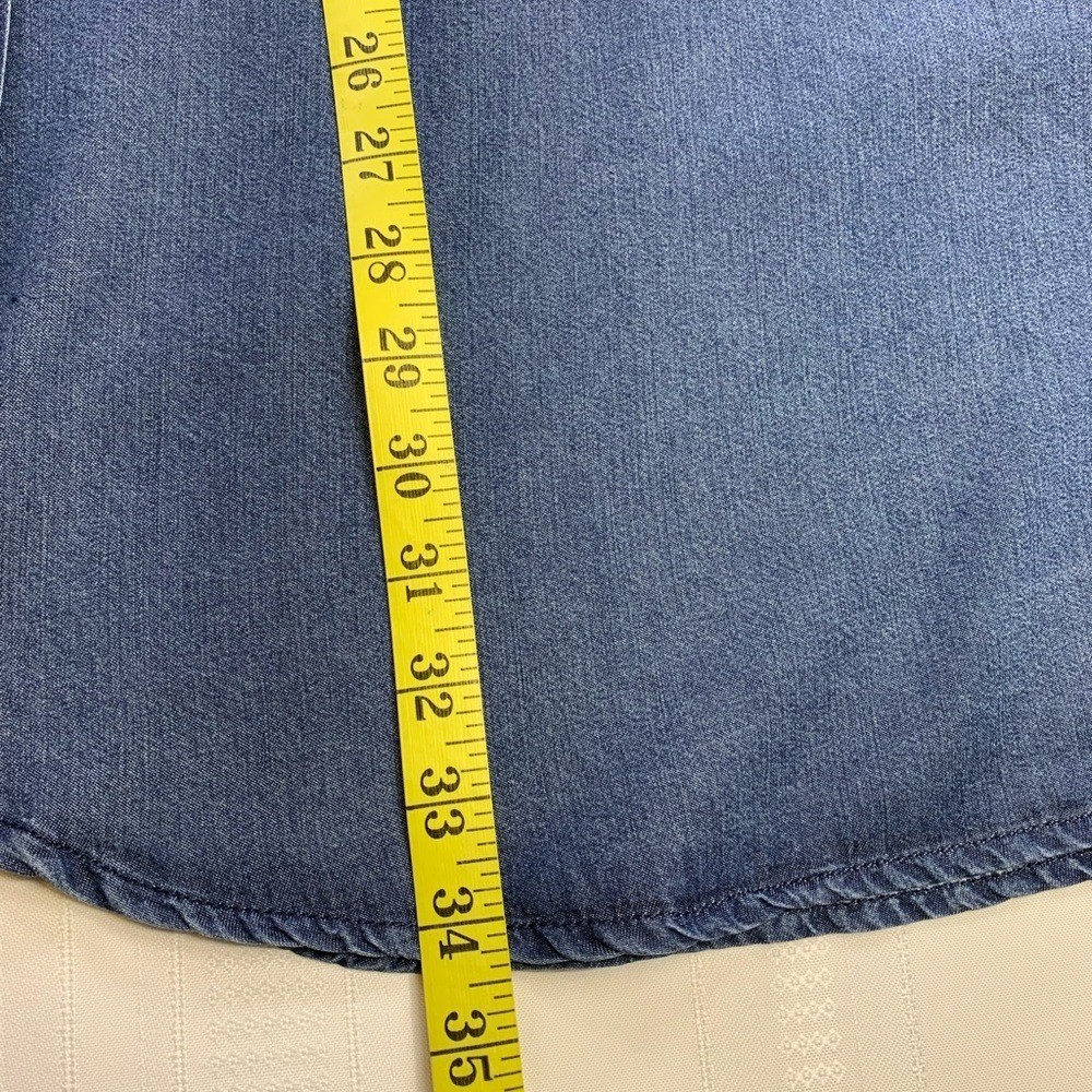 Silver Jeans Blue Lyocell Chambray V-Neck Midi Dress – Size Large