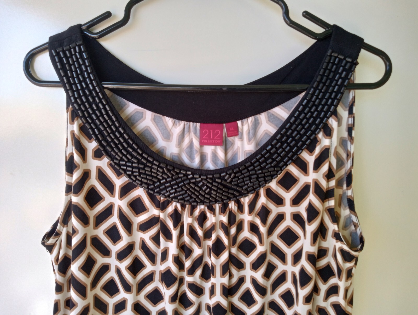 212 Collection Brown Black White Women’s Sleeveless Dress XL