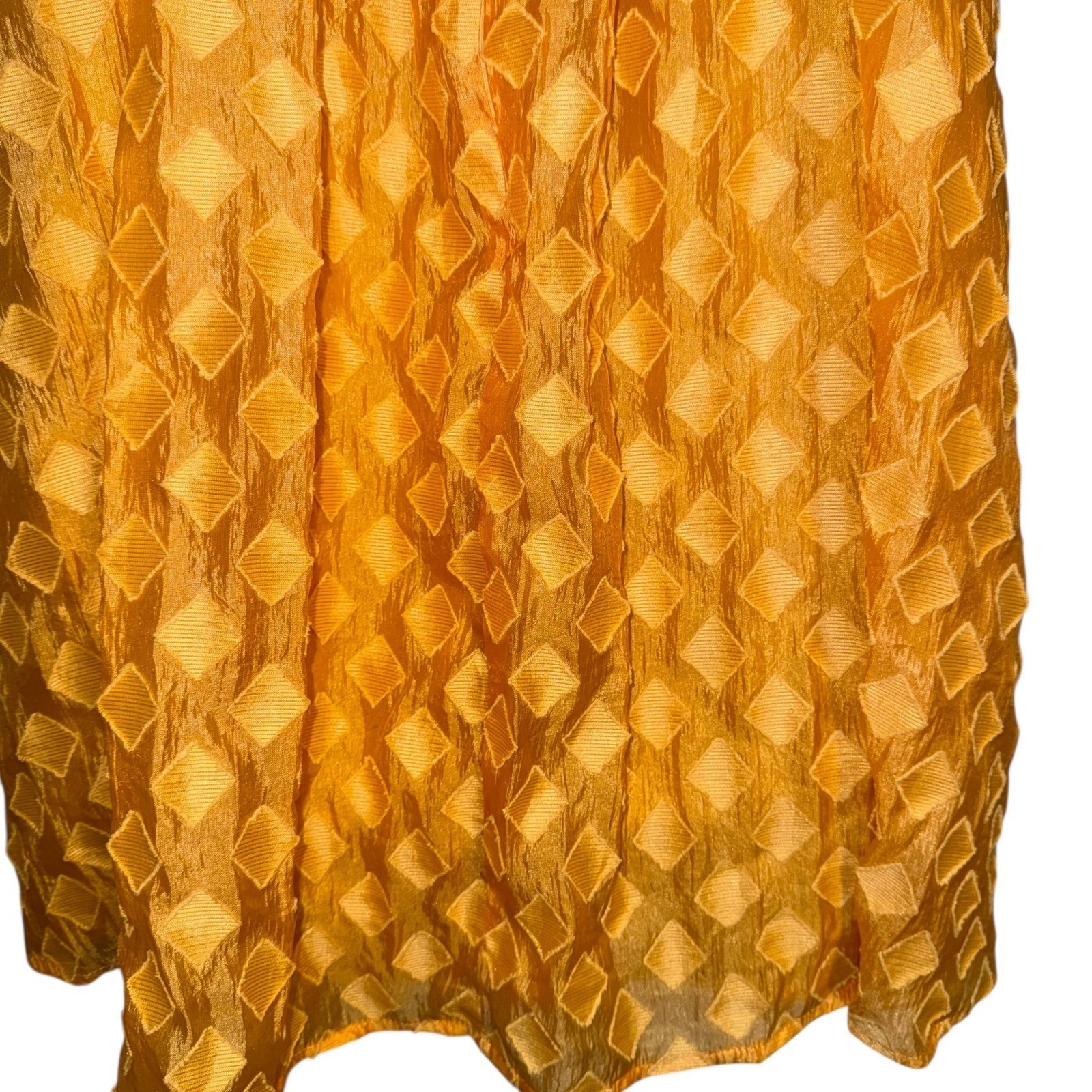 STORIA Unforgettable Golden Sunrise Textured Babydoll Dress Small