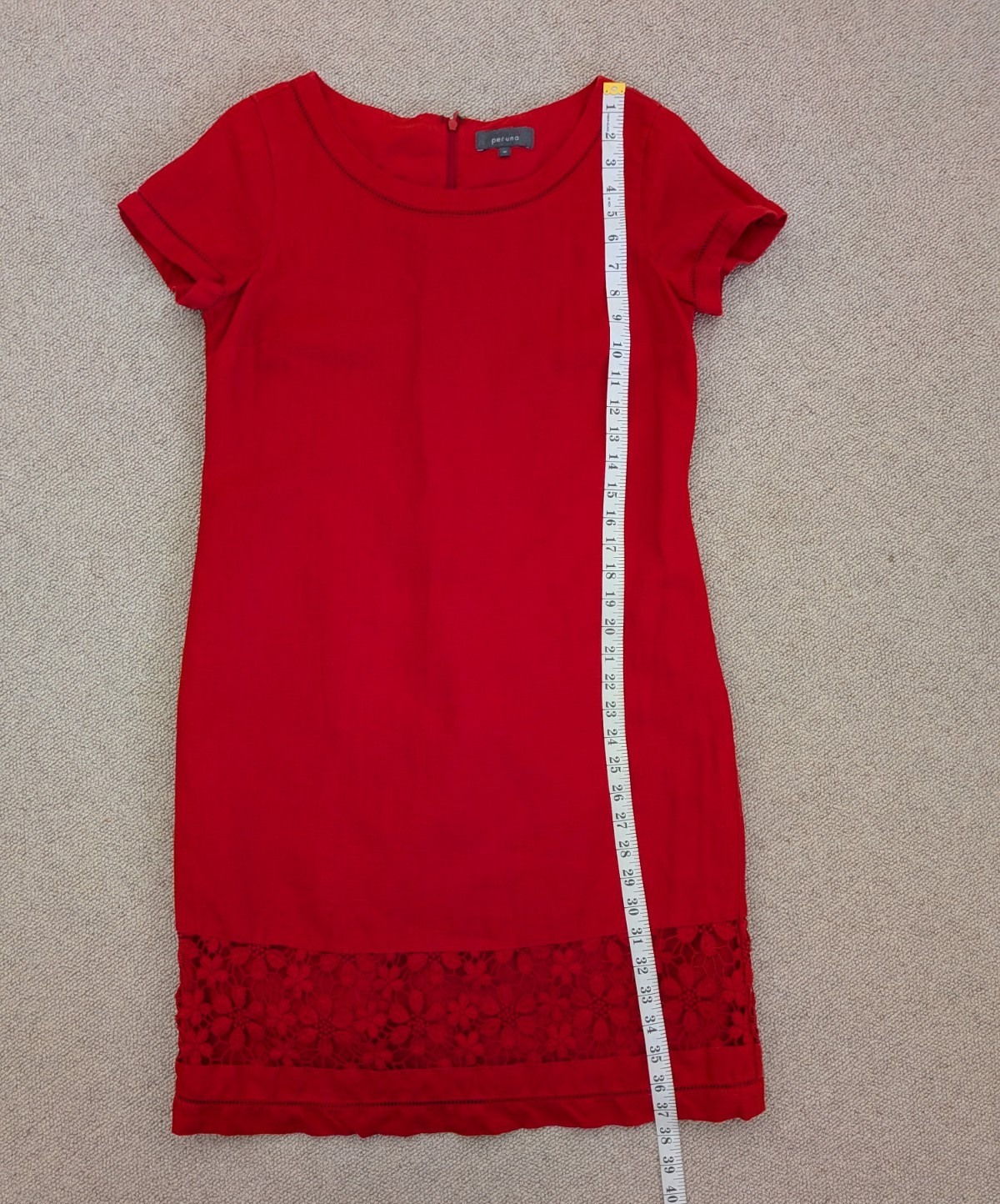Per Una Y2K linen shift dress embroidered hemline size 10 Marks & Spencer