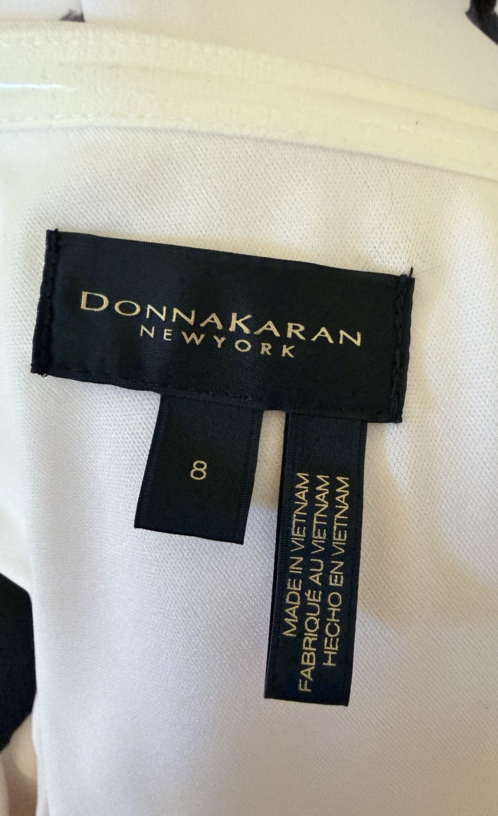New Donna Karan New York One Shoulder Floral Print Dress Cream/Black Multi Sz 8