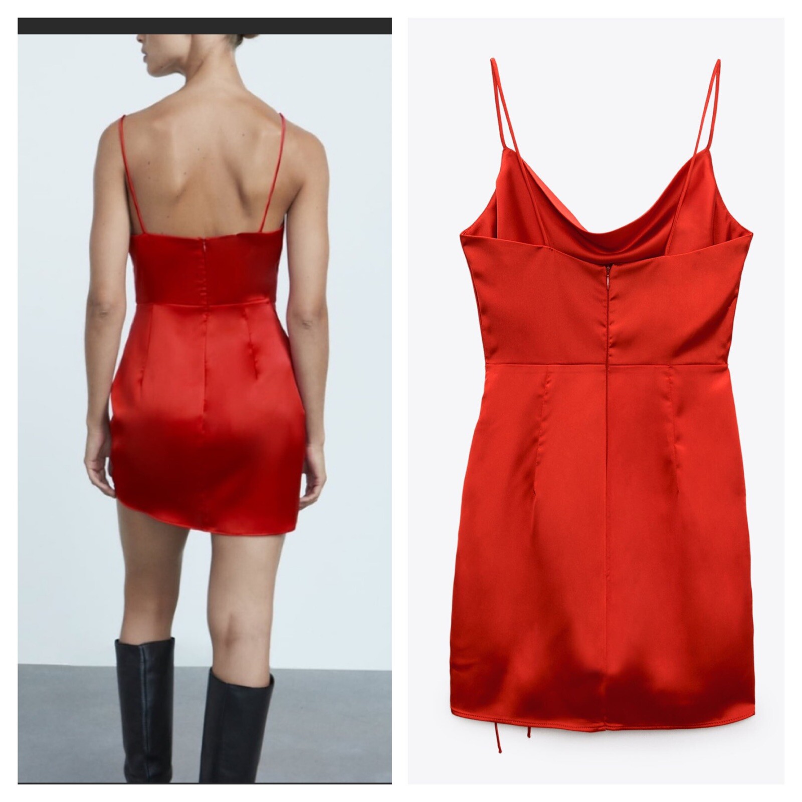 ❤️Bloggers Favorite❤️ NWT Zara Draped Muni Dress in Red Size Medium
