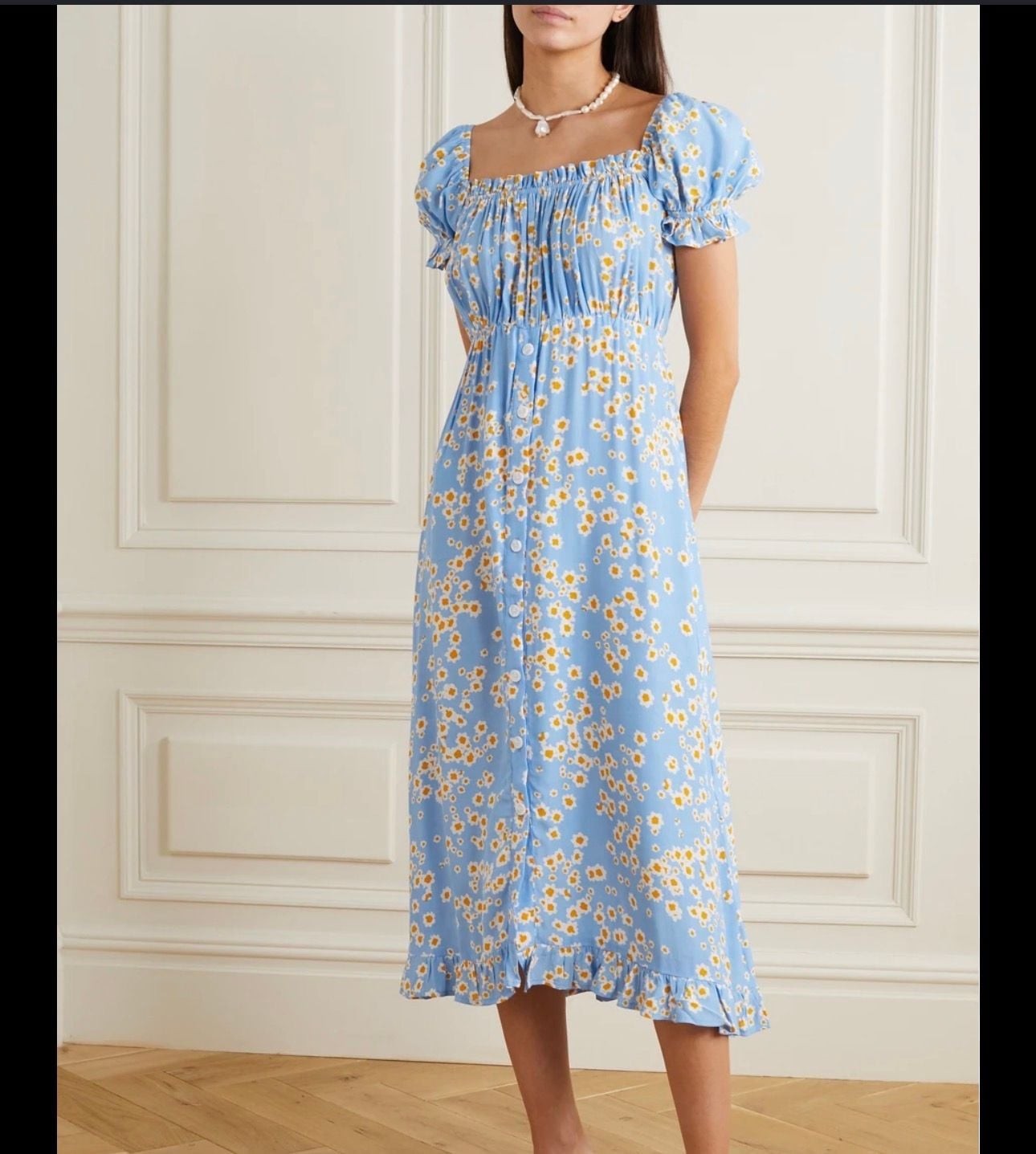 FAITHFULL THE BRAND Ina Midi Dress in Blue Le Bon Floral S