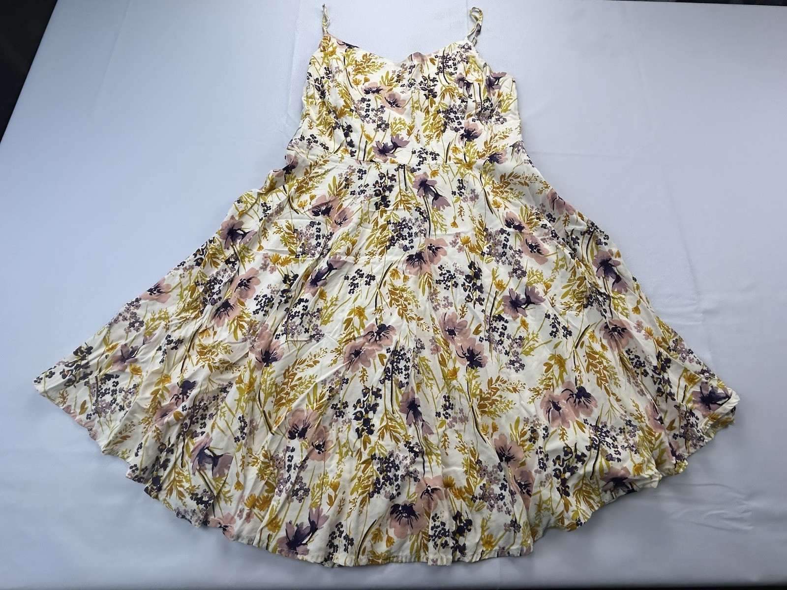 Old Navy Floral Cami Dress Large Boho Cottagecore Rayon Flowy Spring 2016