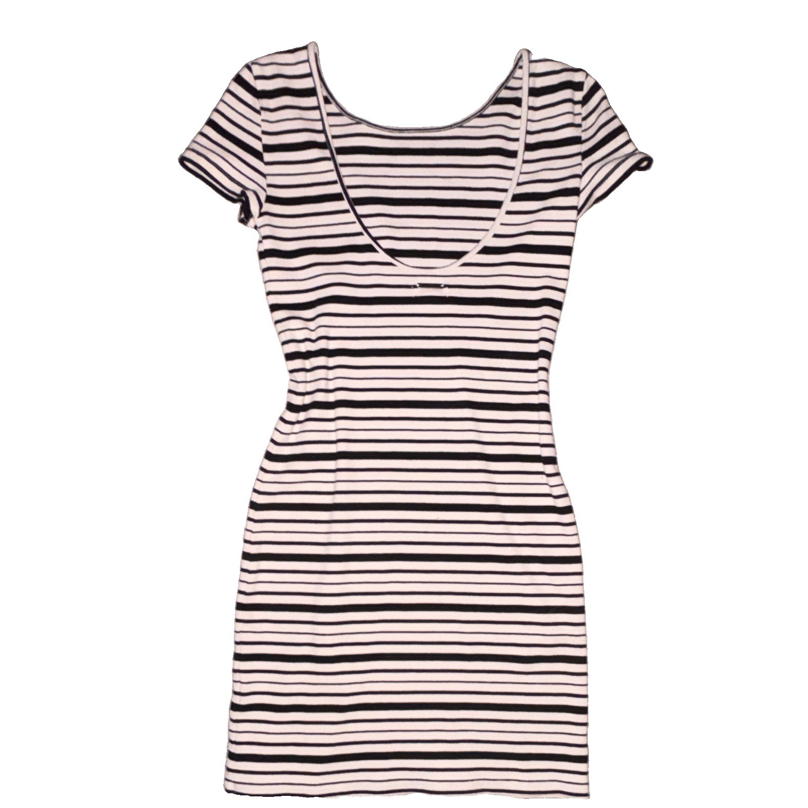 BILLABONG Black/White Striped Backless Bodycon Mini Dress Women’s Size Small NEW