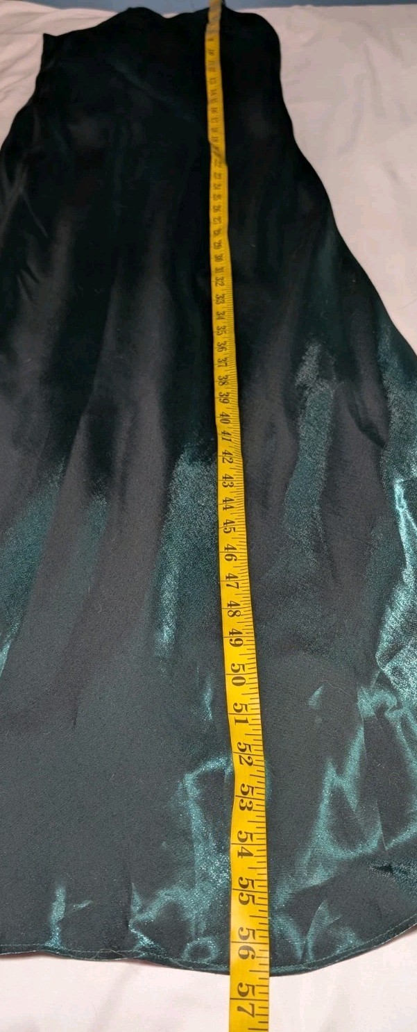 HAMPTON NITES Full Length Green Maxi Dress Spaghetti Strap EVENING GOWN Womens 8