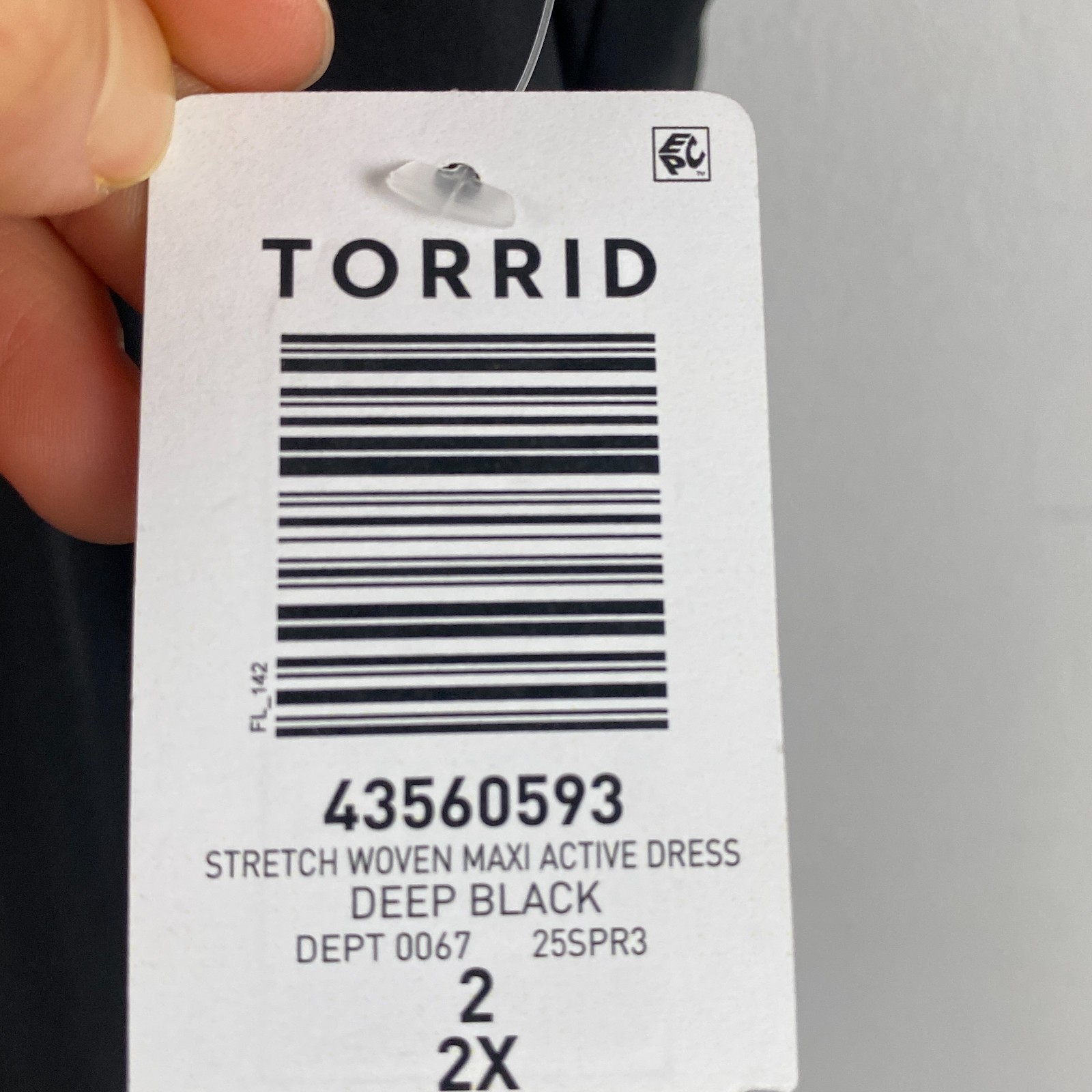 Torrid Stretch Woven Maxi Active Dress Size 2X Black Pockets Stretch Scoop Neck