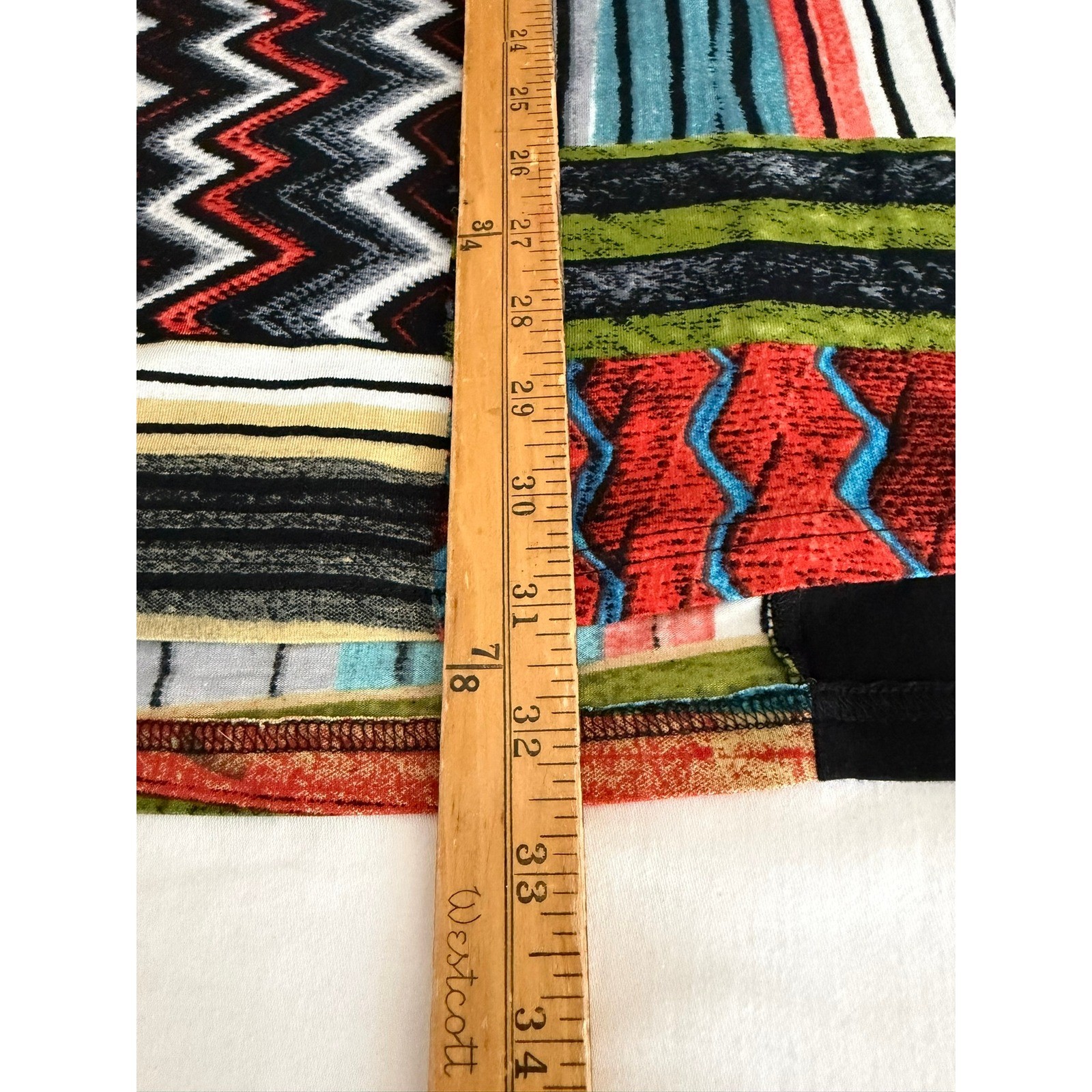 Parsley & Sage Womens XL Patchwork Tunic Dress Multicolor Knit 3/4 Sleeve Boho