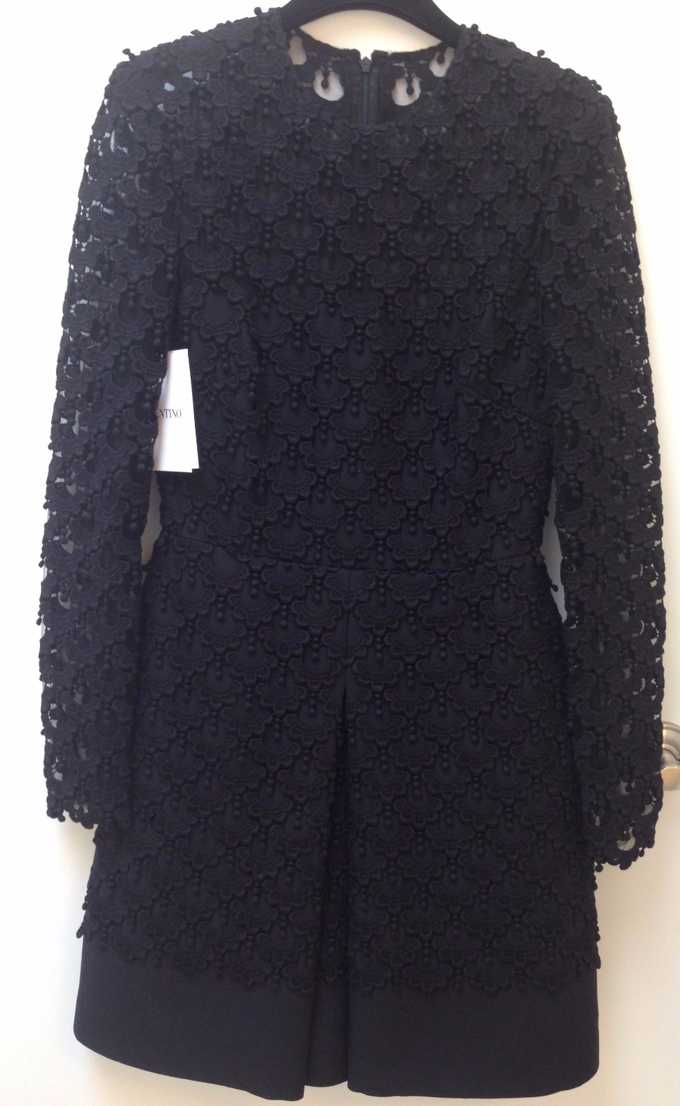 NWT orig $8,240 Auth Valentino black mini lace A-line dress size IT 40 fits US 4