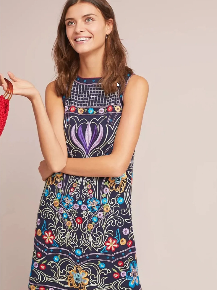 Anthropologie Kira Embroidered Tunic Dress 8 by Maeve