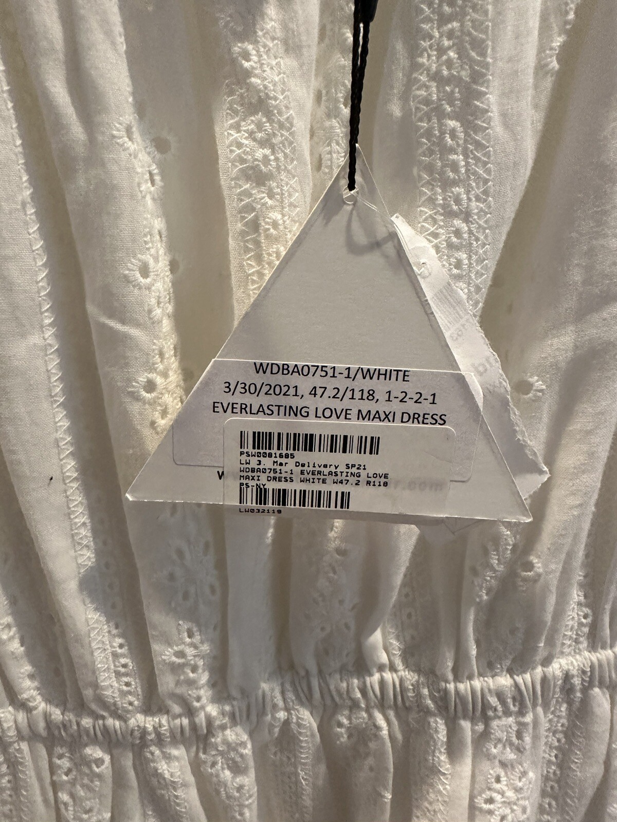 NWT NEW LOST + WANDER White Everlasting Love LONG MAXI Cotton Eyelet Dress S