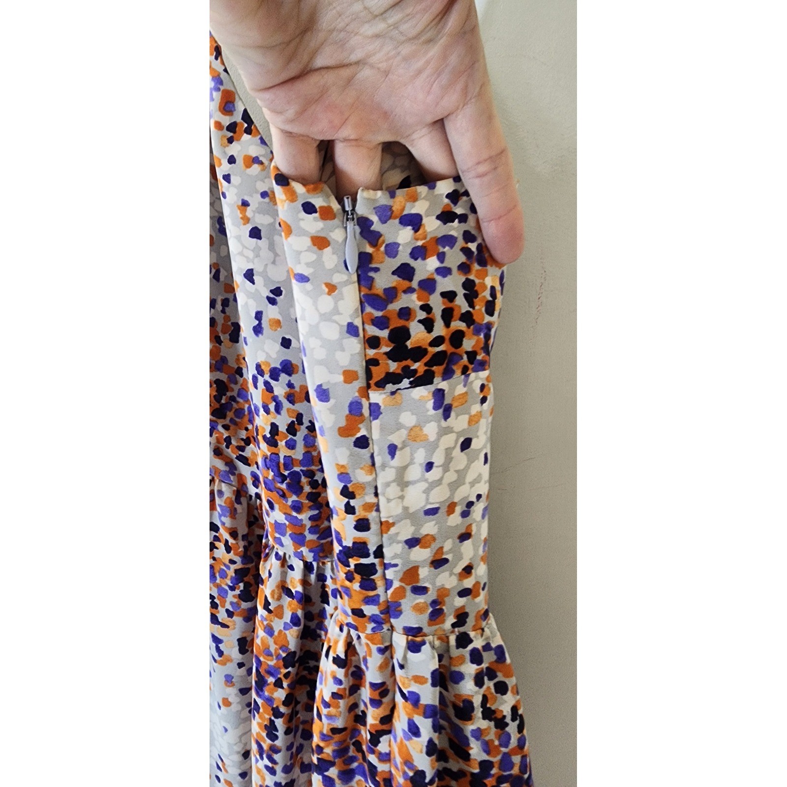 Parker Women Abstract Print Racerback Maxi Dress Purple Orange Multi Size S