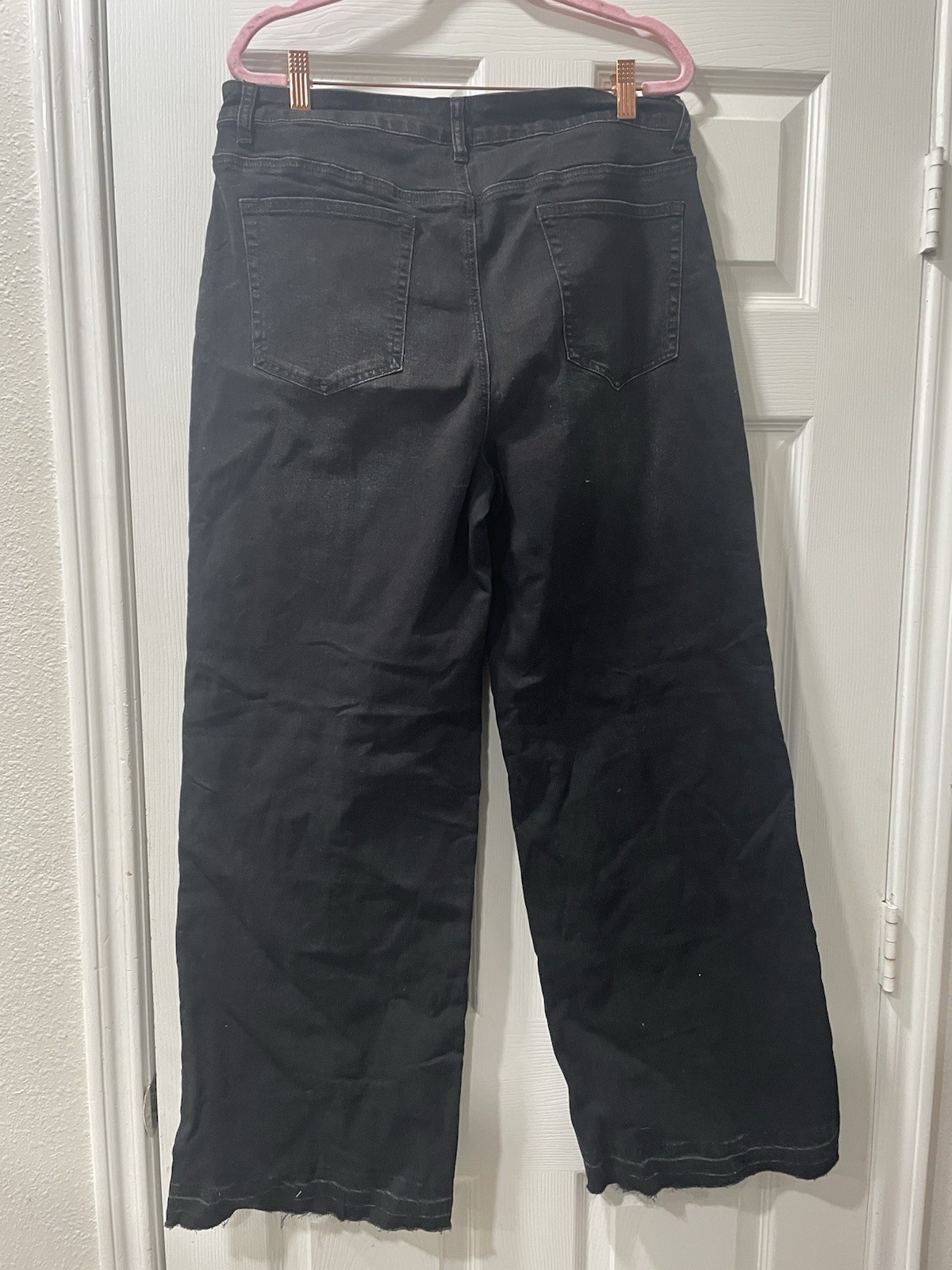 EVALESS Womens Baggy Jeans High Waist Straight Leg Wide Leg Stretchy Size 16