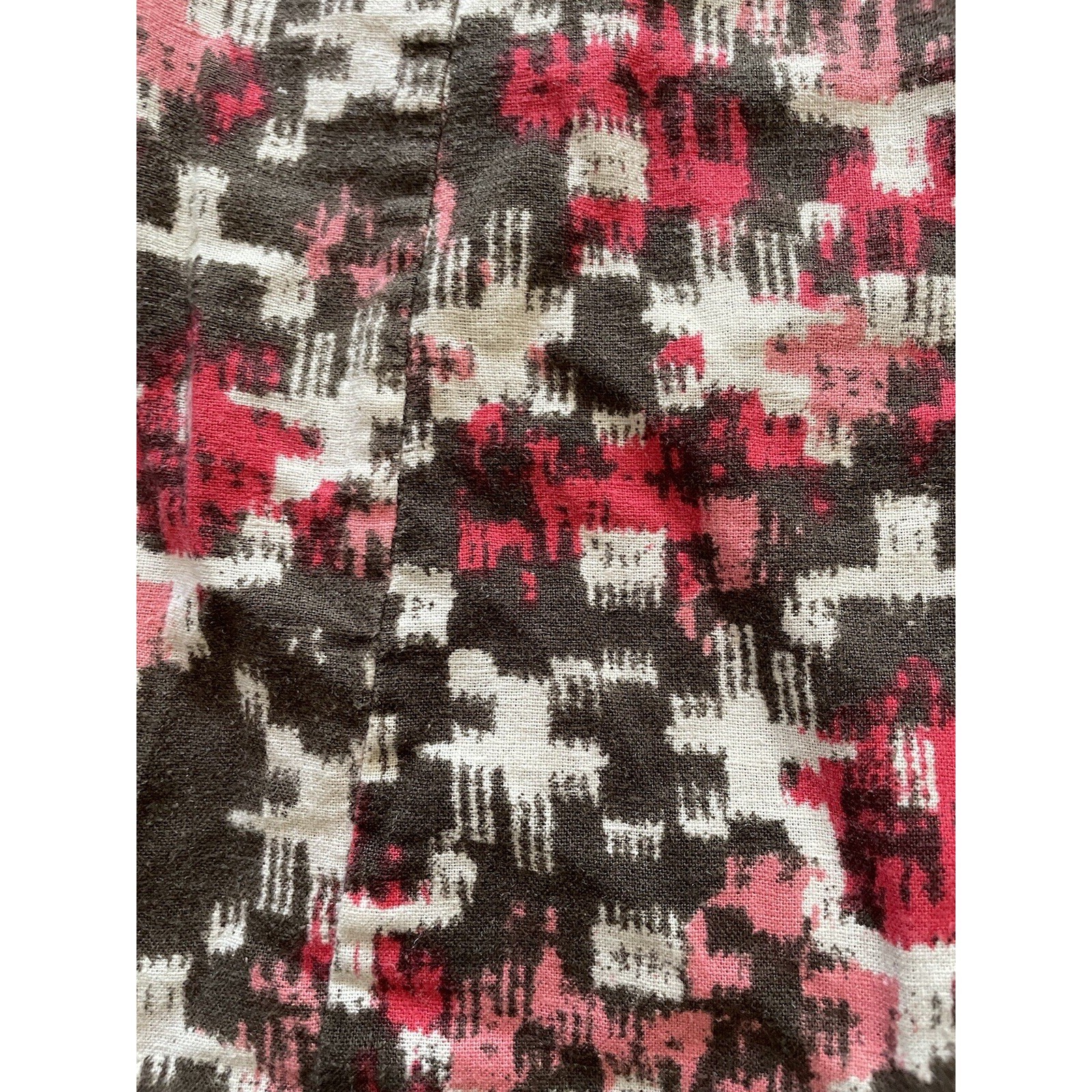Patagonia Mini Dress Womens 6 Brown Pink Ikat Hemp Organic Cotton Sundress Boho