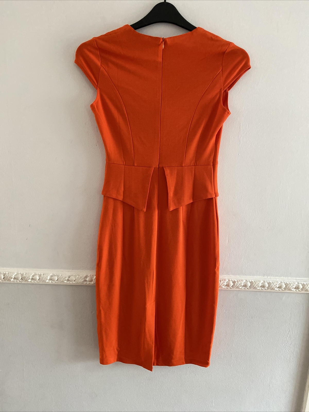 BNWT Sz 8 Unusual ORANGE Korean Asian Suit Dress Stretchy slimming tummy draped