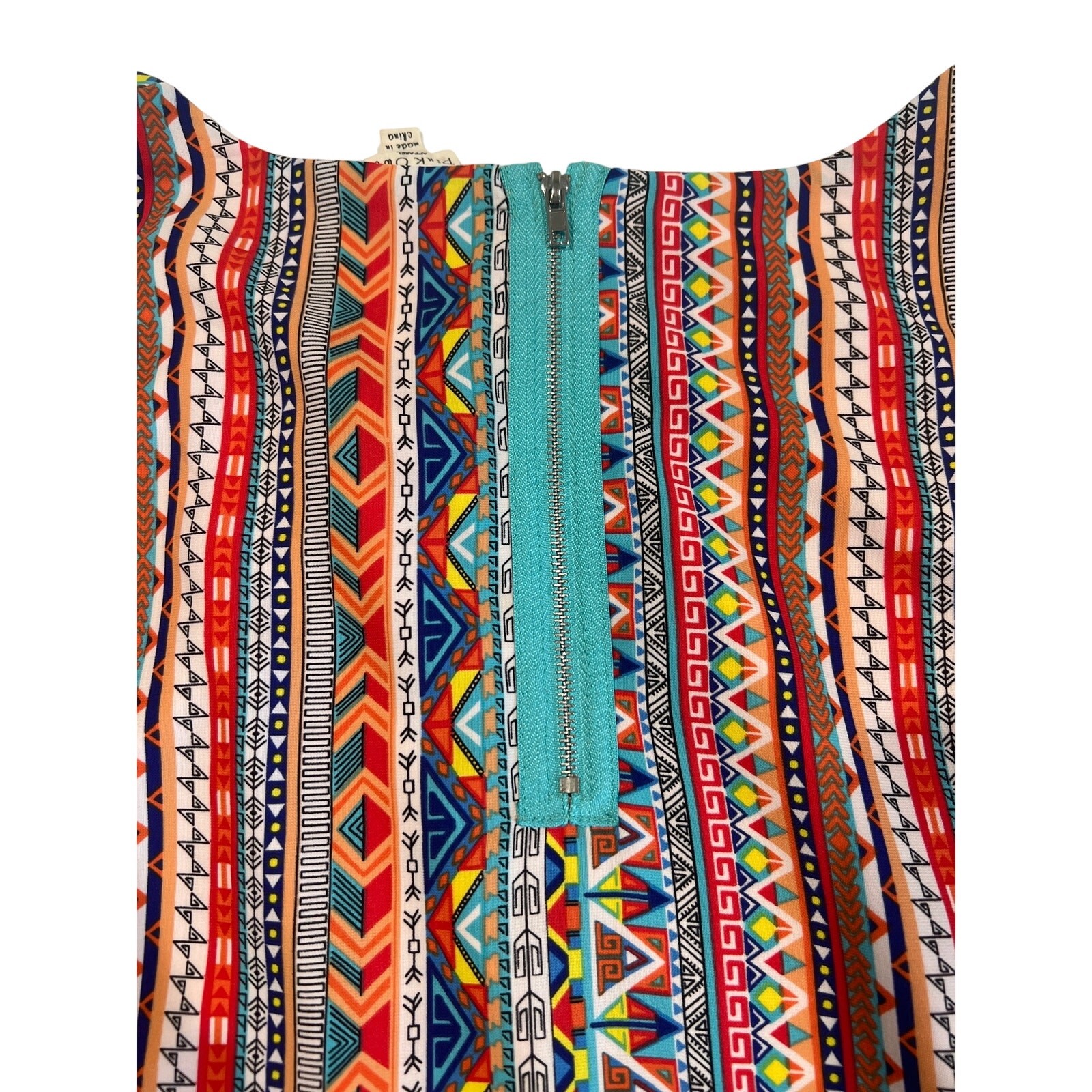 Pink Owl Multicolored Sleeveless Aztec Shift Dress Size S Mini Coastal Cowgirl
