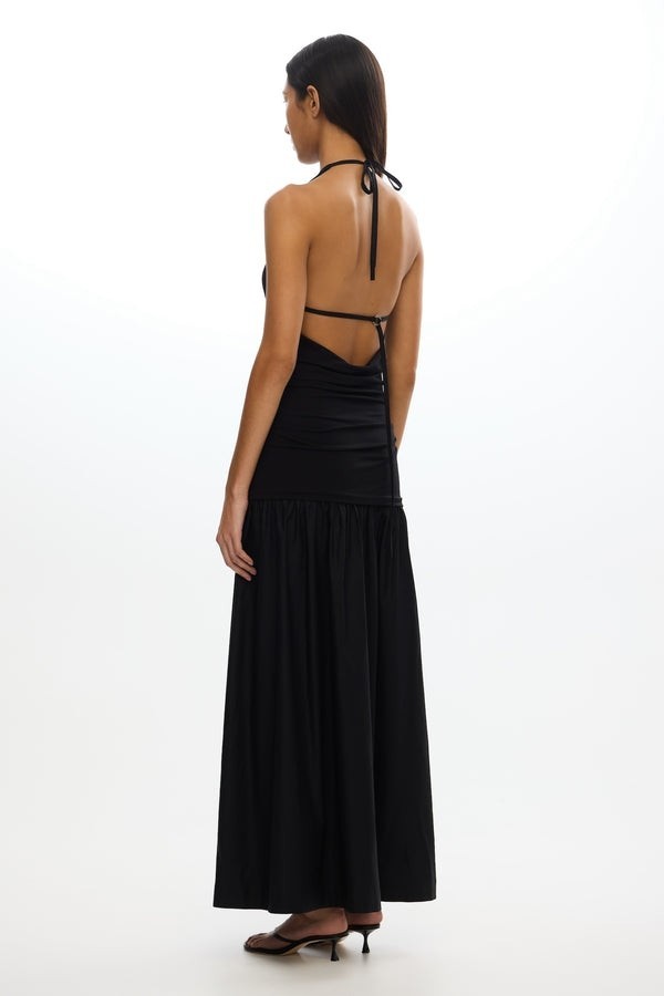 340$ Significant Other Ariya Halter Maxi Evening Party Dress Size 4 Black